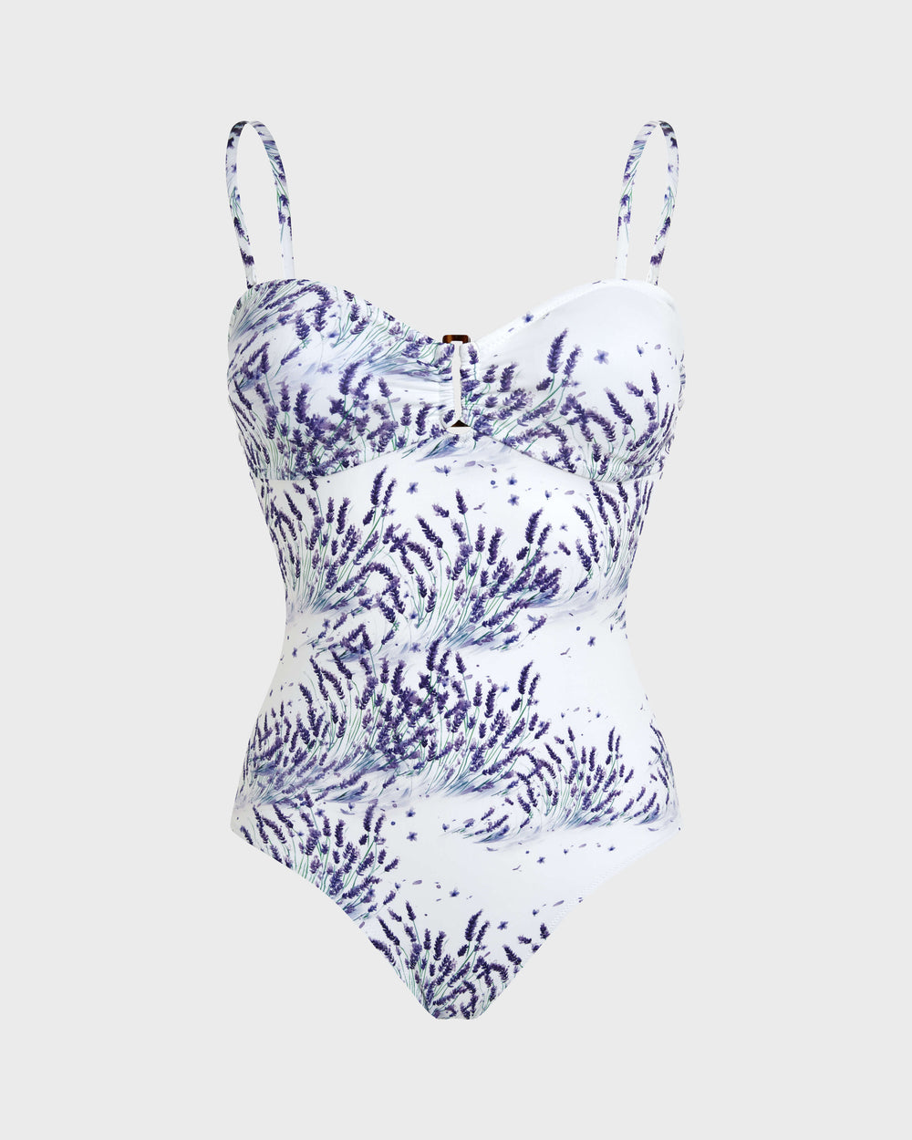 Bandeau One-piece Swimsuit Lavender - White / Vilebrequin New