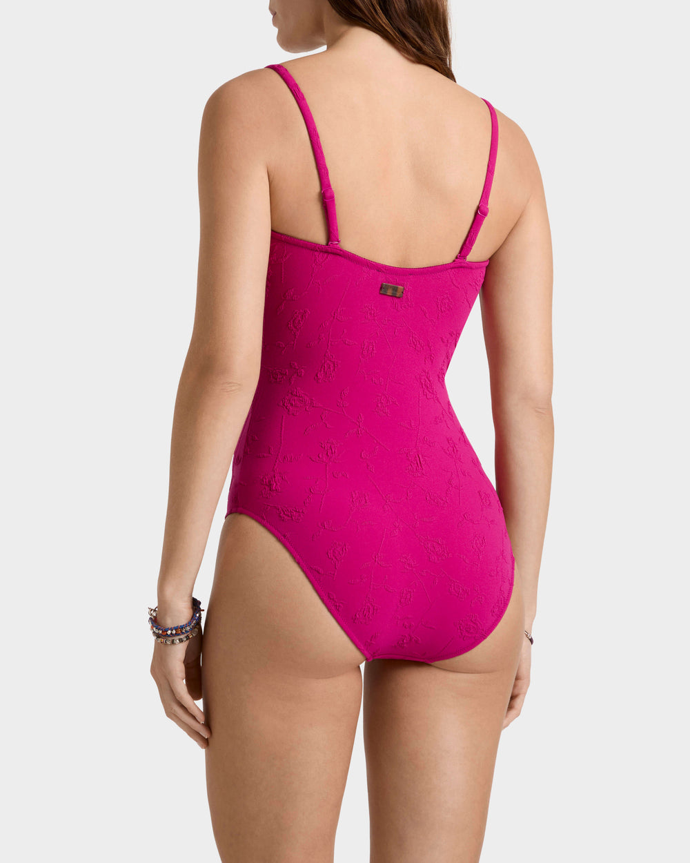 Jacquard One-piece Swimsuit Roses - Red Crimson purple / Vilebrequin Online