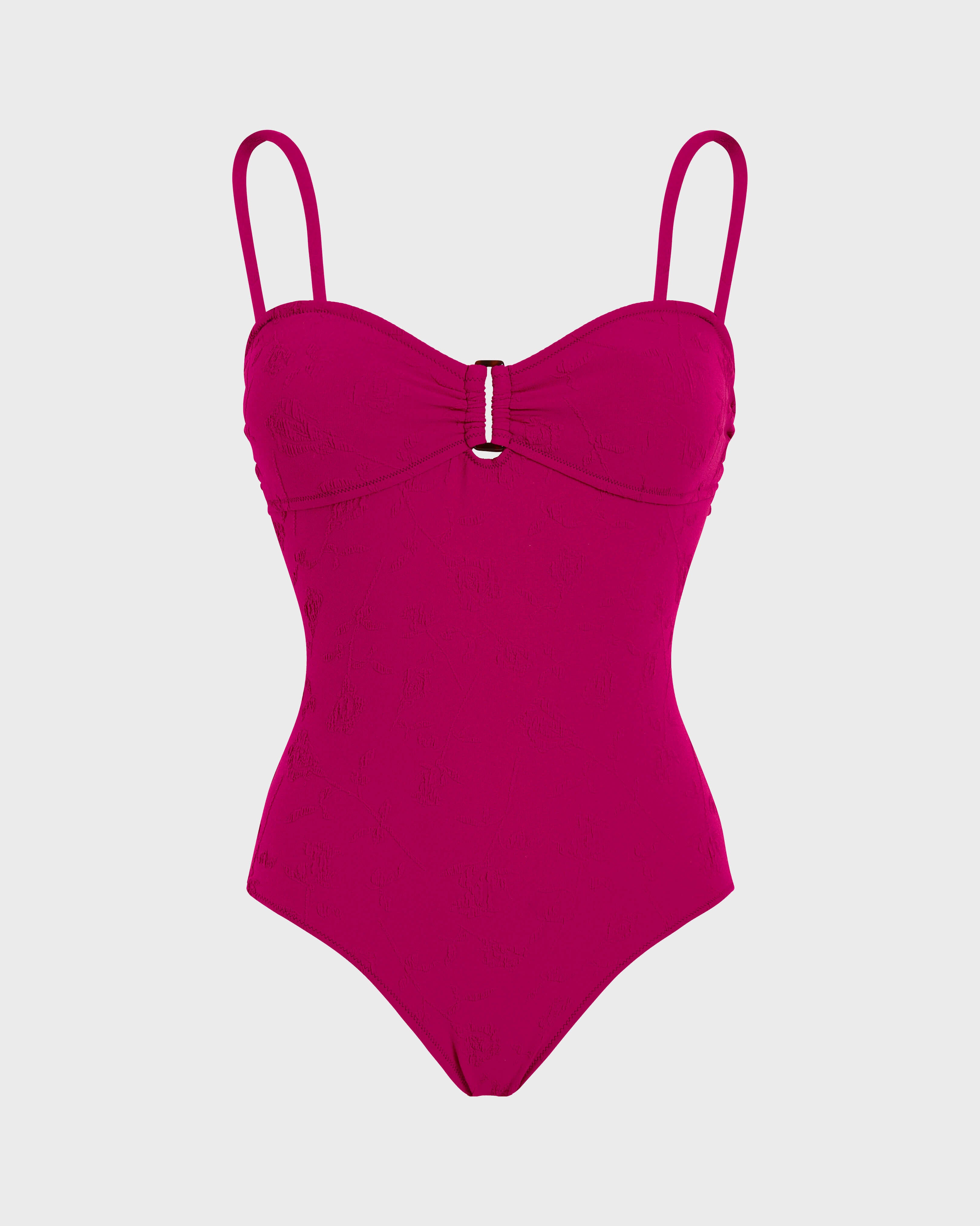 Jacquard One-piece Swimsuit Roses - Red Crimson purple / Vilebrequin Online