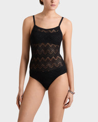 Lace One-piece Swimsuit - Black / Vilebrequin On sale