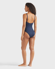 Underwire One-piece Swimsuit Turtles Monogram - Blue Navy / Vilebrequin For sale