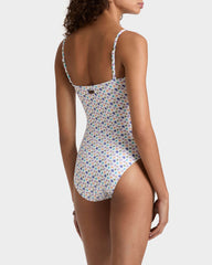 Bustier One-piece Swimsuit Micro Ronde des Tortues - White / Vilebrequin Discount