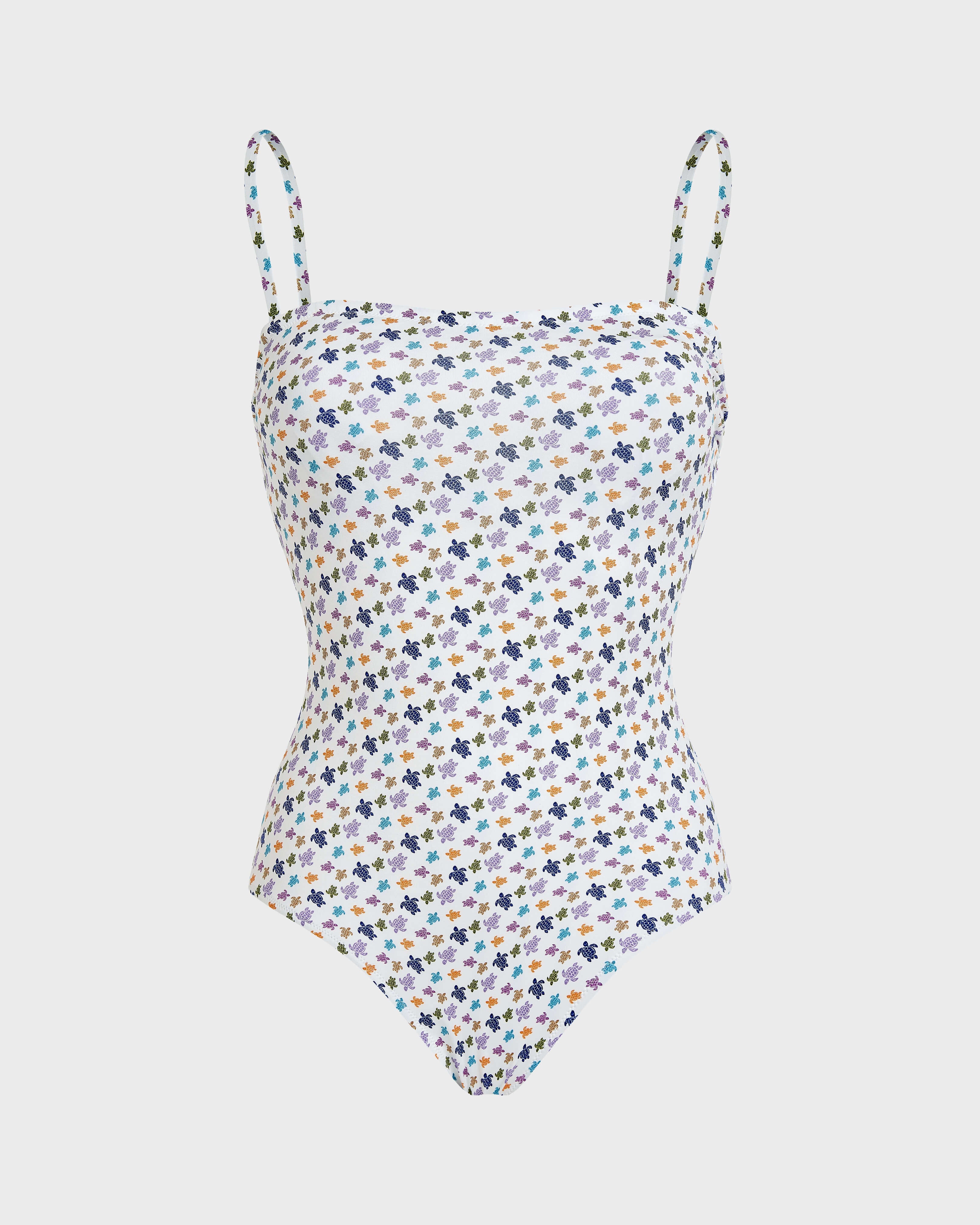 Bustier One-piece Swimsuit Micro Ronde des Tortues - White / Vilebrequin Discount