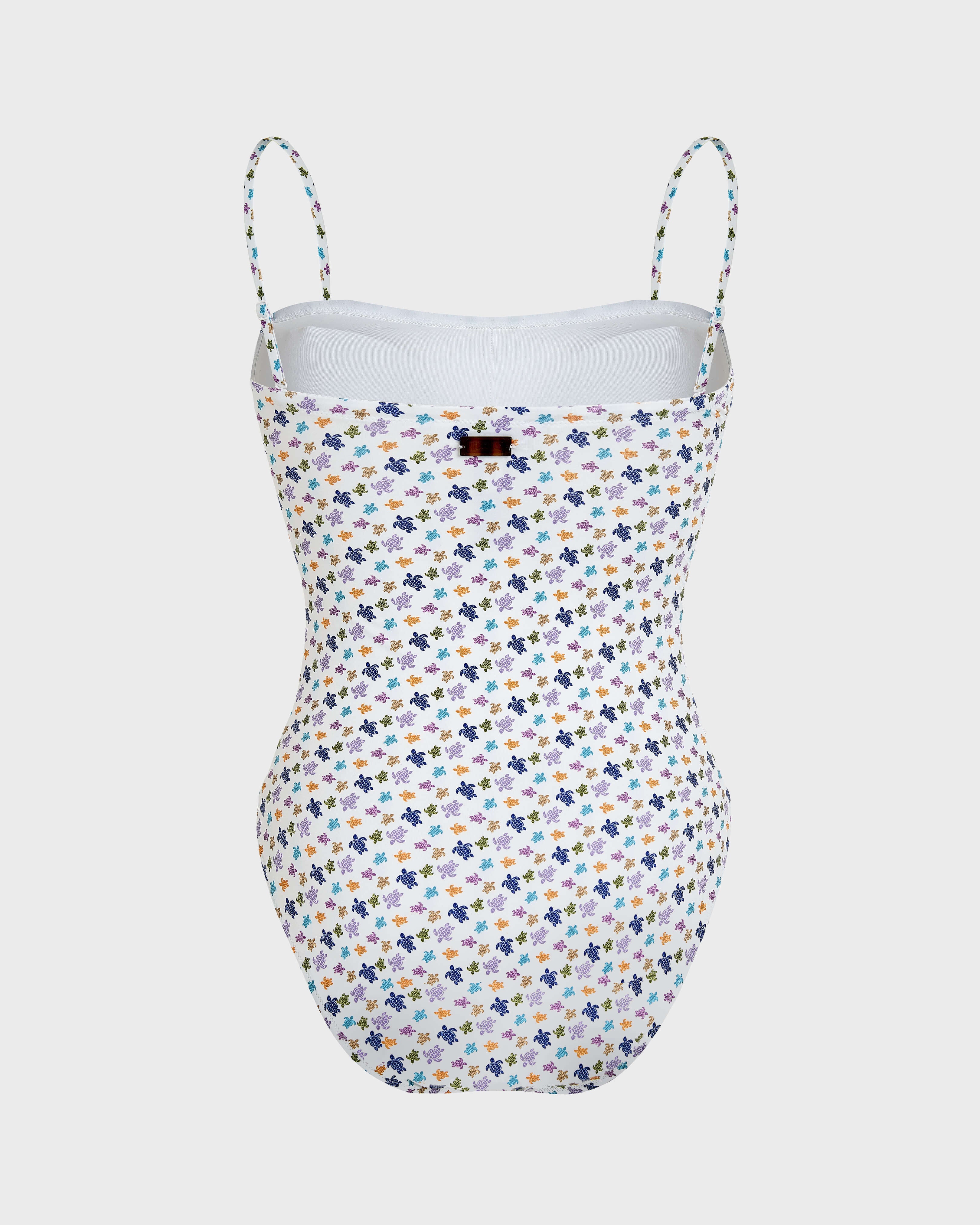 Bustier One-piece Swimsuit Micro Ronde des Tortues - White / Vilebrequin Discount