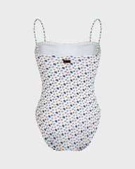 Bustier One-piece Swimsuit Micro Ronde des Tortues - White / Vilebrequin Discount