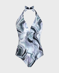 Halter One-piece Swimsuit Marble - White / Vilebrequin US