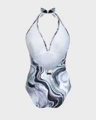 Halter One-piece Swimsuit Marble - White / Vilebrequin US