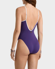 Low-back One-piece Swimsuit Solid - Purple Violette / Vilebrequin New