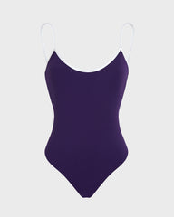 Low-back One-piece Swimsuit Solid - Purple Violette / Vilebrequin New