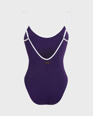 Low-back One-piece Swimsuit Solid - Purple Violette / Vilebrequin New