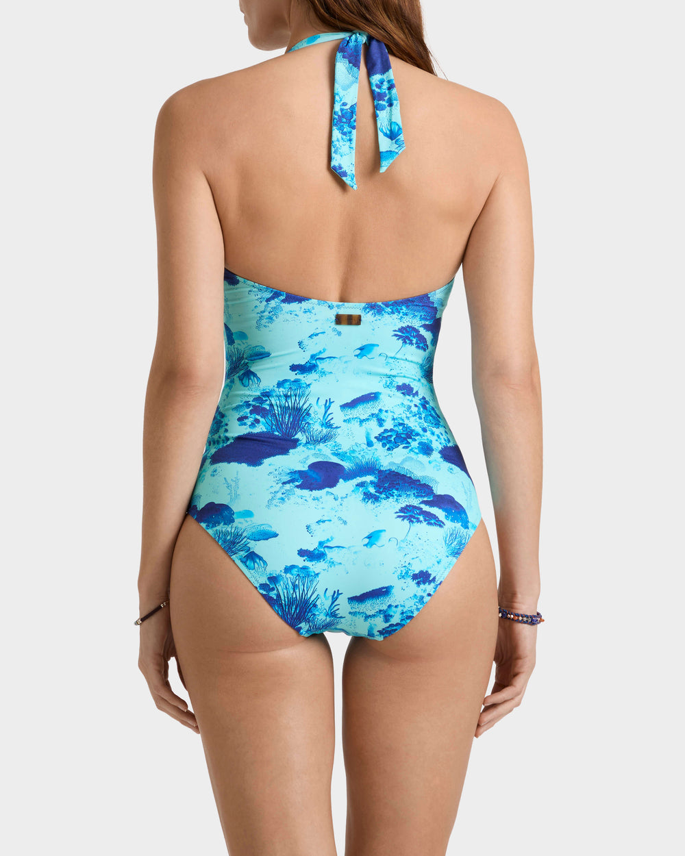 Halter One-piece Swimsuit Coral Reef - Blue Oxygene / Vilebrequin Sale