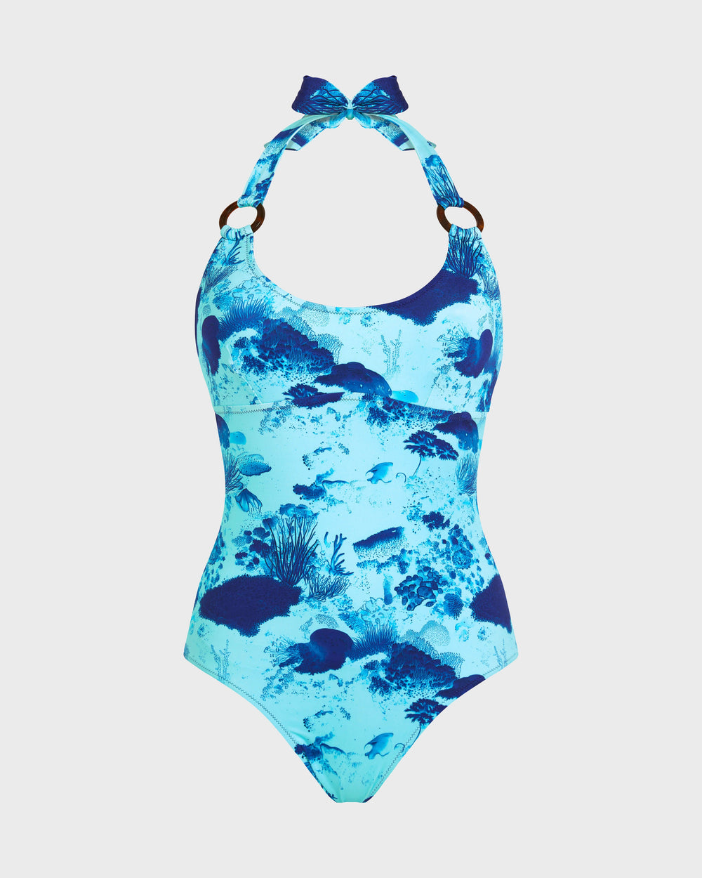 Halter One-piece Swimsuit Coral Reef - Blue Oxygene / Vilebrequin Sale