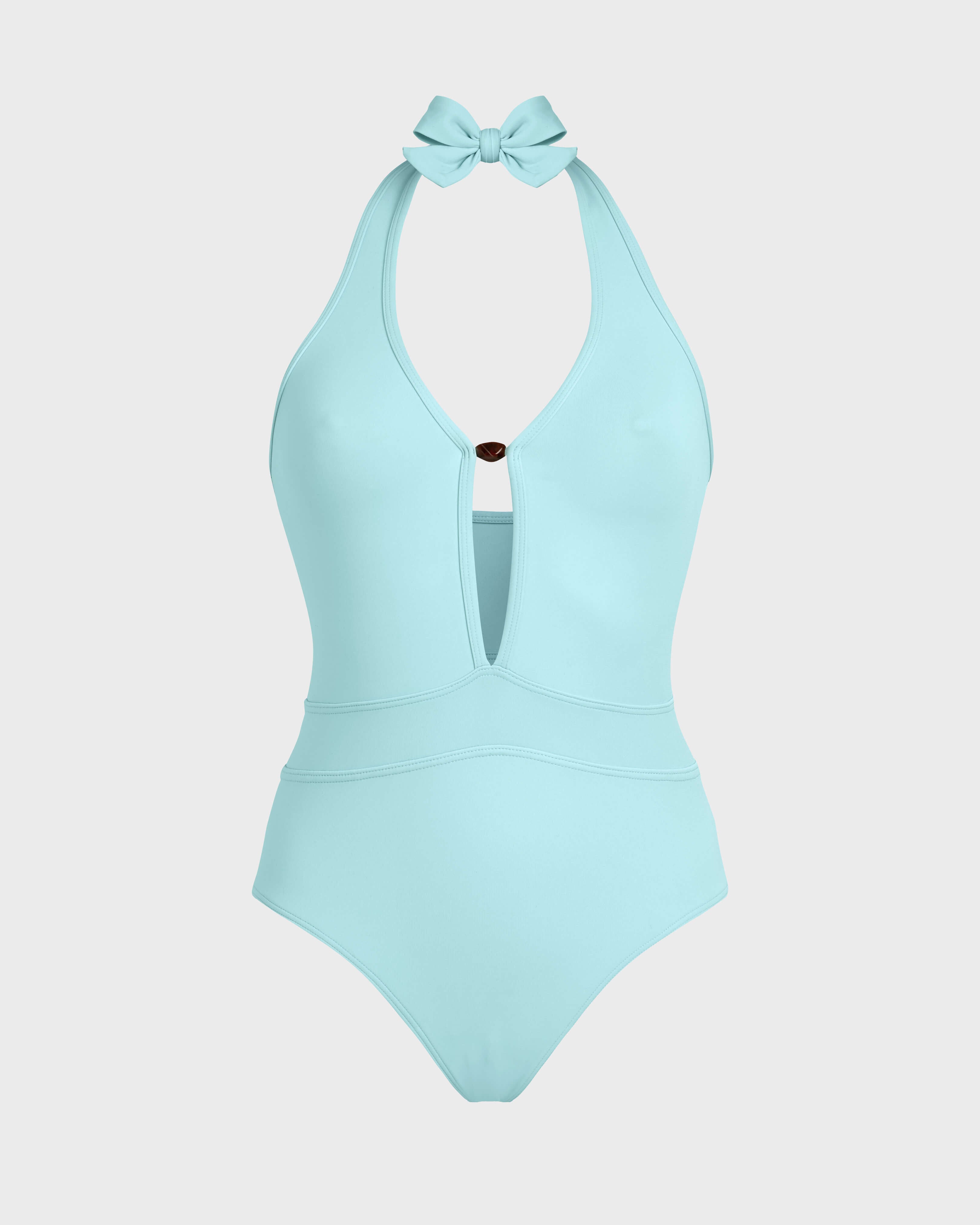 Sculpting One-piece Swimsuit Pearl Detail Solid - Blue Oxygene / Vilebrequin On sale