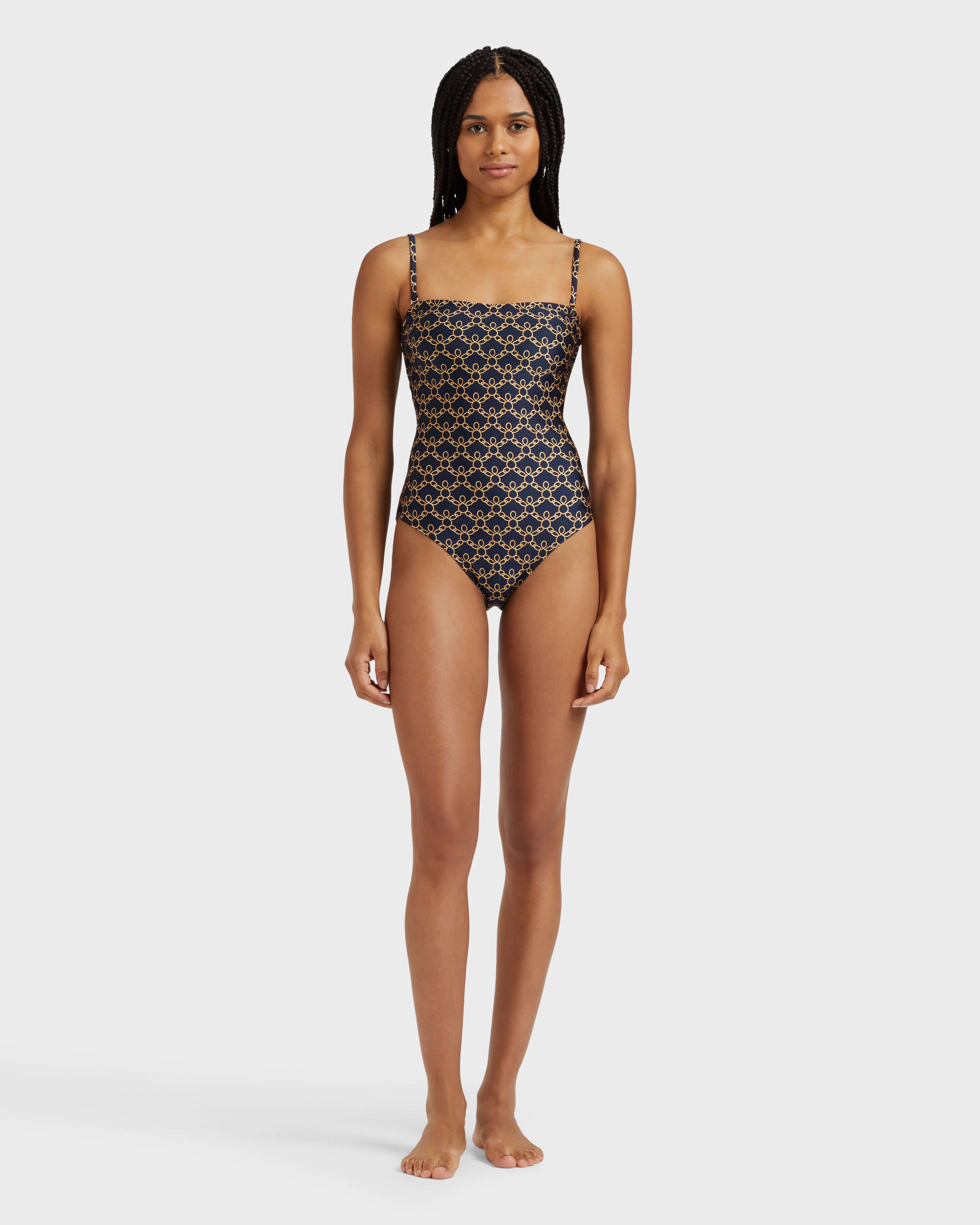Bustier One-piece swimsuit Turtles Chains - Blue Navy / Vilebrequin US