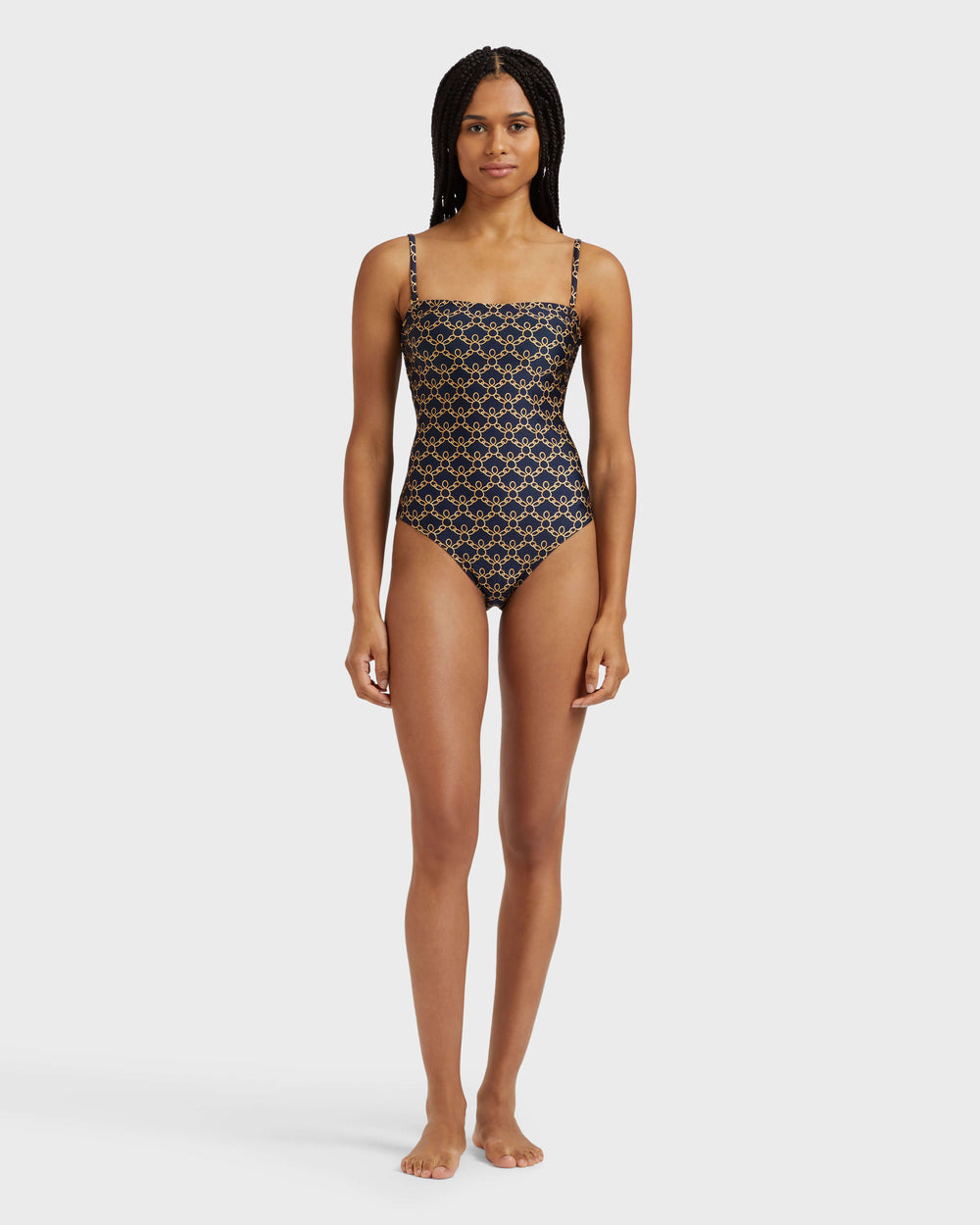 Bustier One-piece swimsuit Turtles Chains - Blue Navy / Vilebrequin US