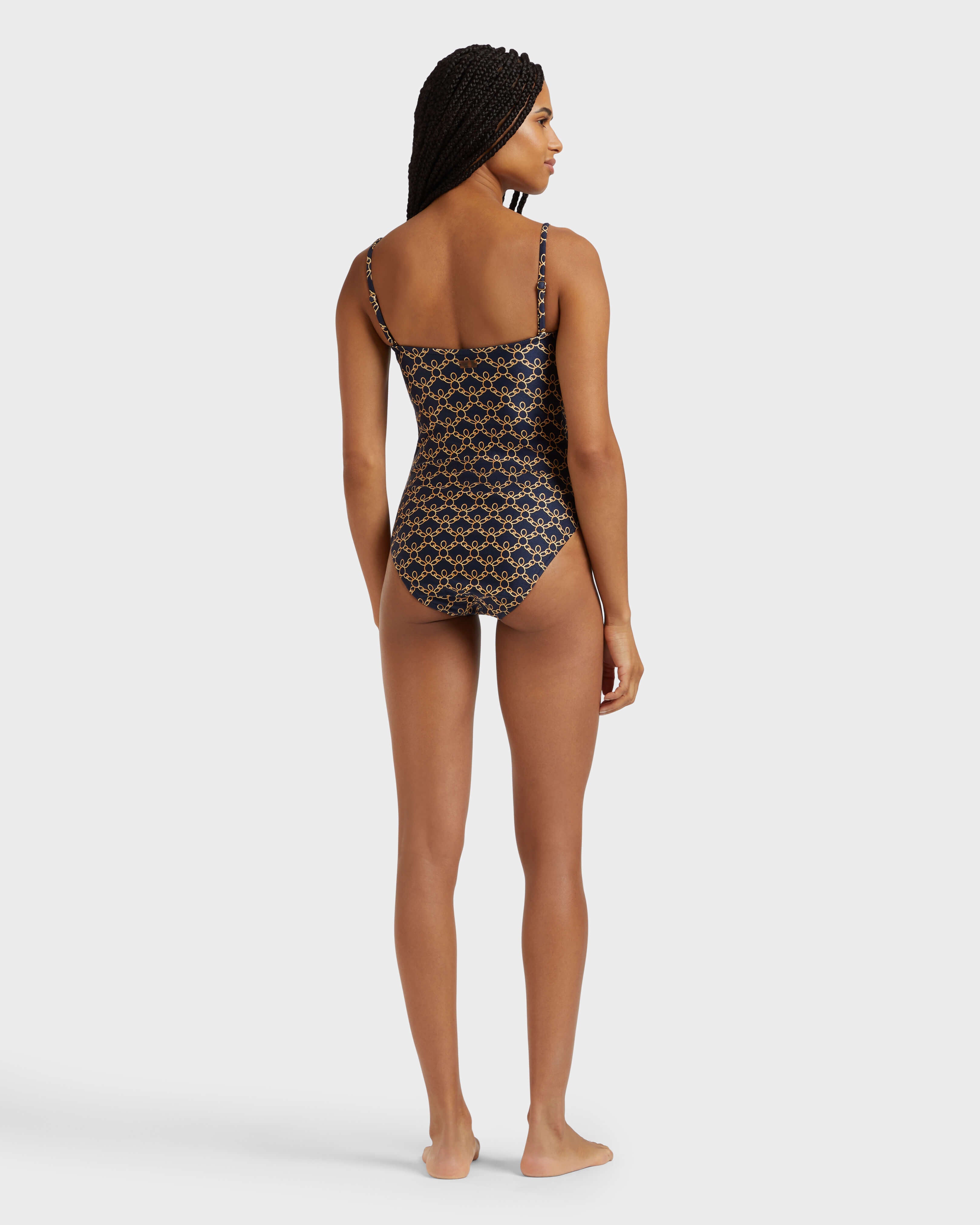 Bustier One-piece swimsuit Turtles Chains - Blue Navy / Vilebrequin US