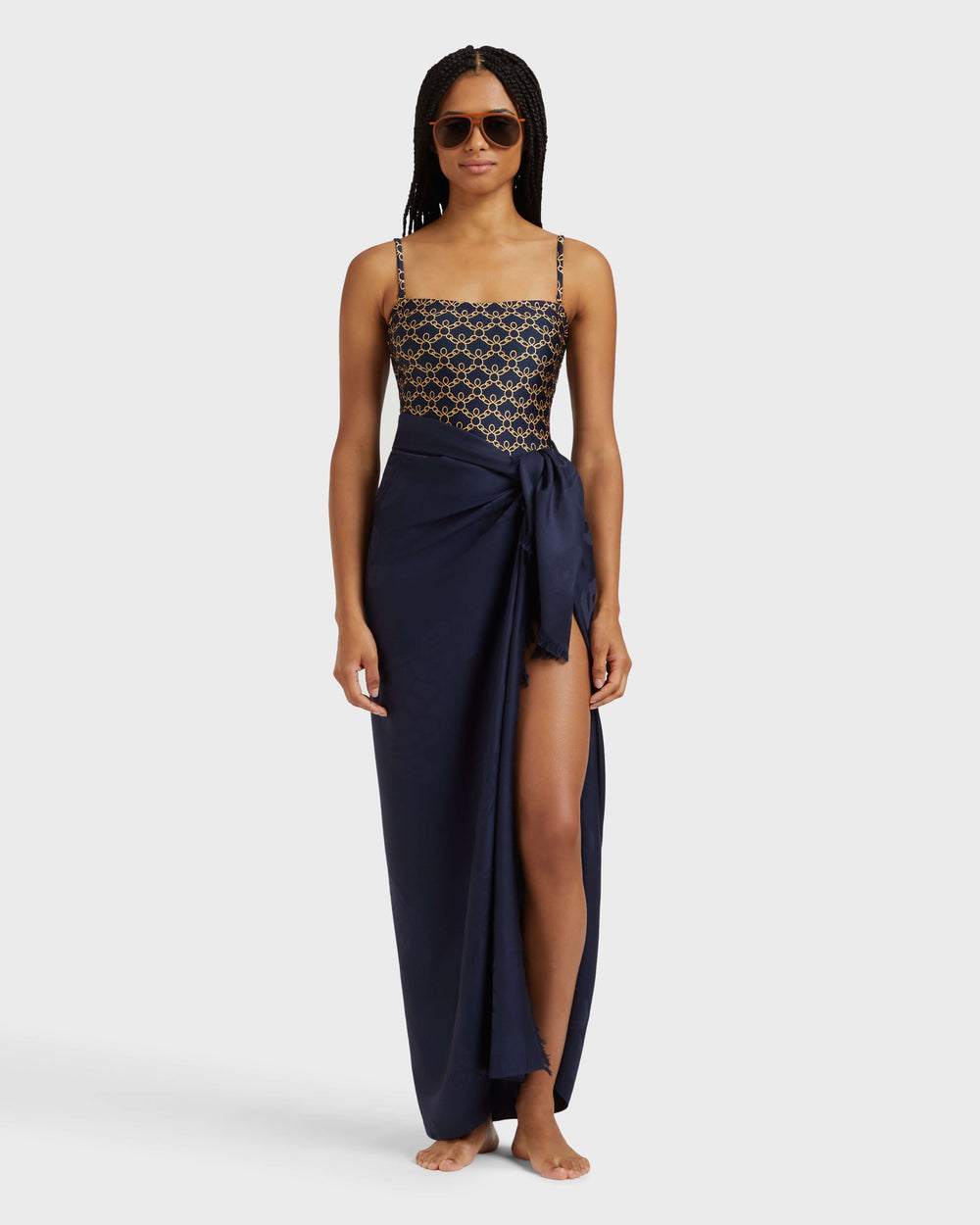 Bustier One-piece swimsuit Turtles Chains - Blue Navy / Vilebrequin US