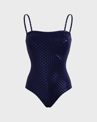 Bustier One-piece Swimsuit Relief Sparkling - Blue Navy / Vilebrequin Online