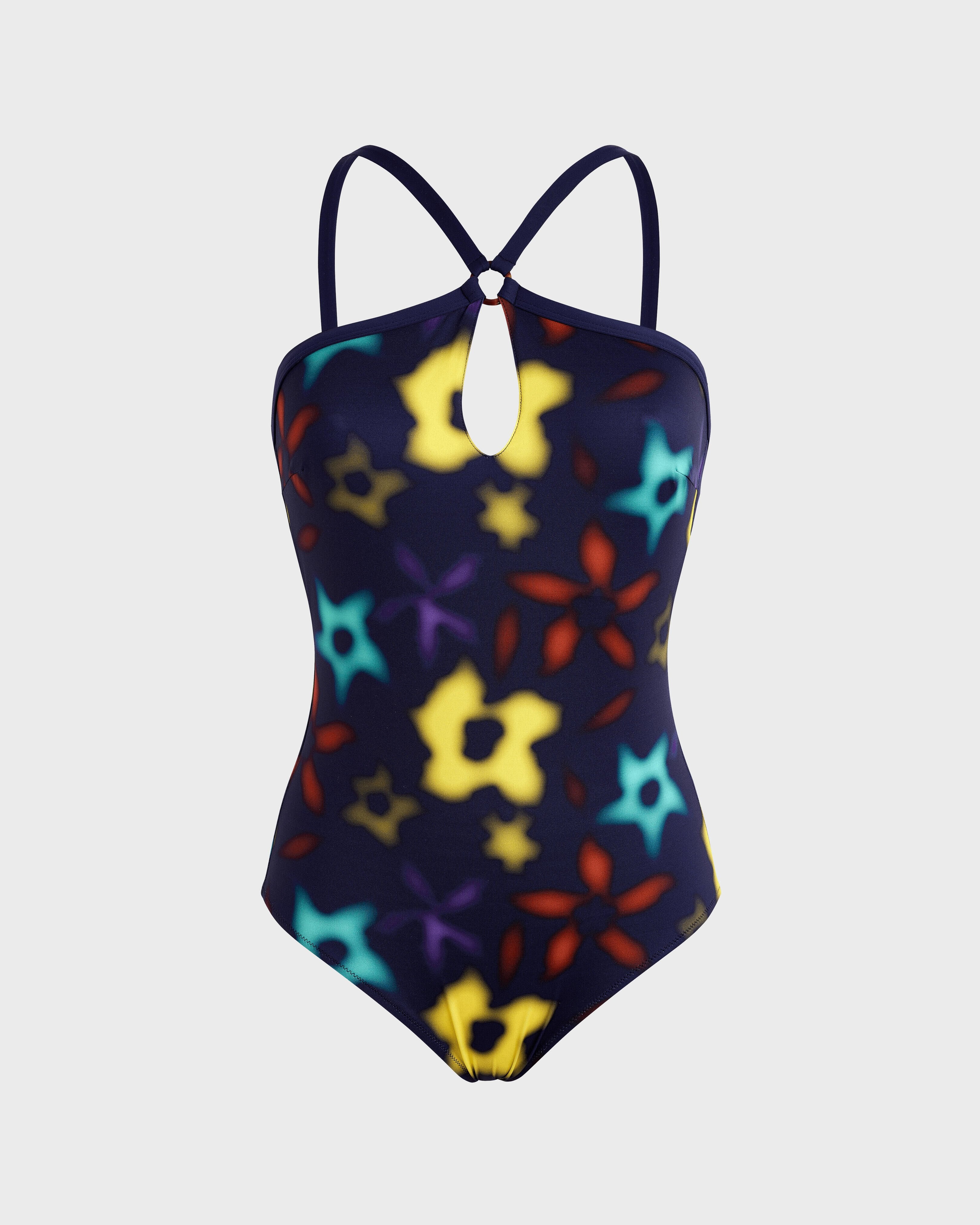 Key Hole One-piece Swimsuit Blurred - Blue Navy / Vilebrequin On sale