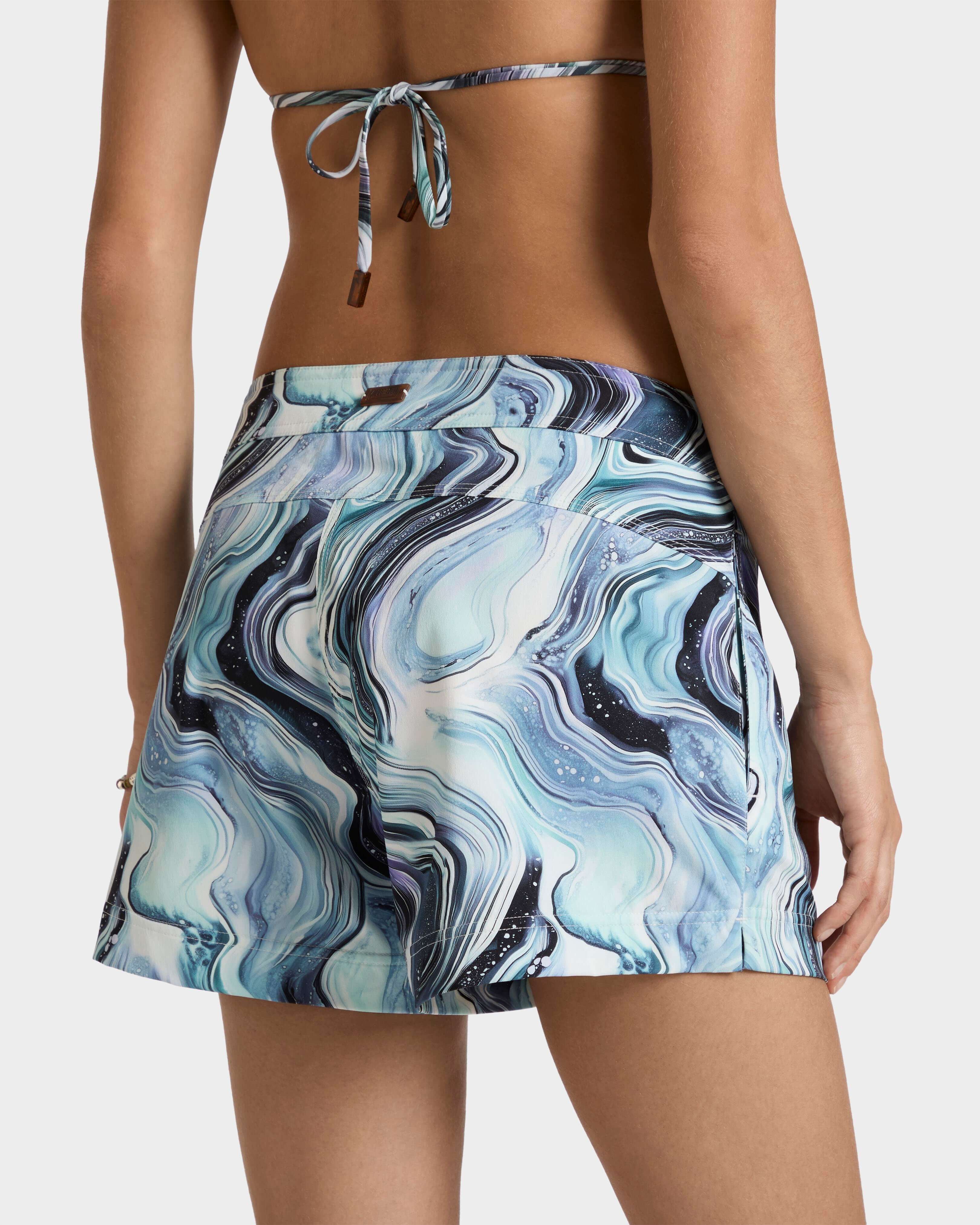 Flat belt Stretch Swim Trunks Marble - White / Vilebrequin New