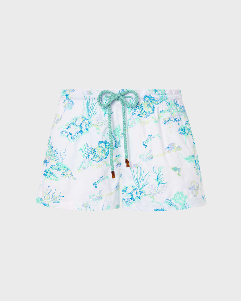 Embroidered Stretch Swim Trunks Coral Reef - Limited Edition - White / Vilebrequin Sale