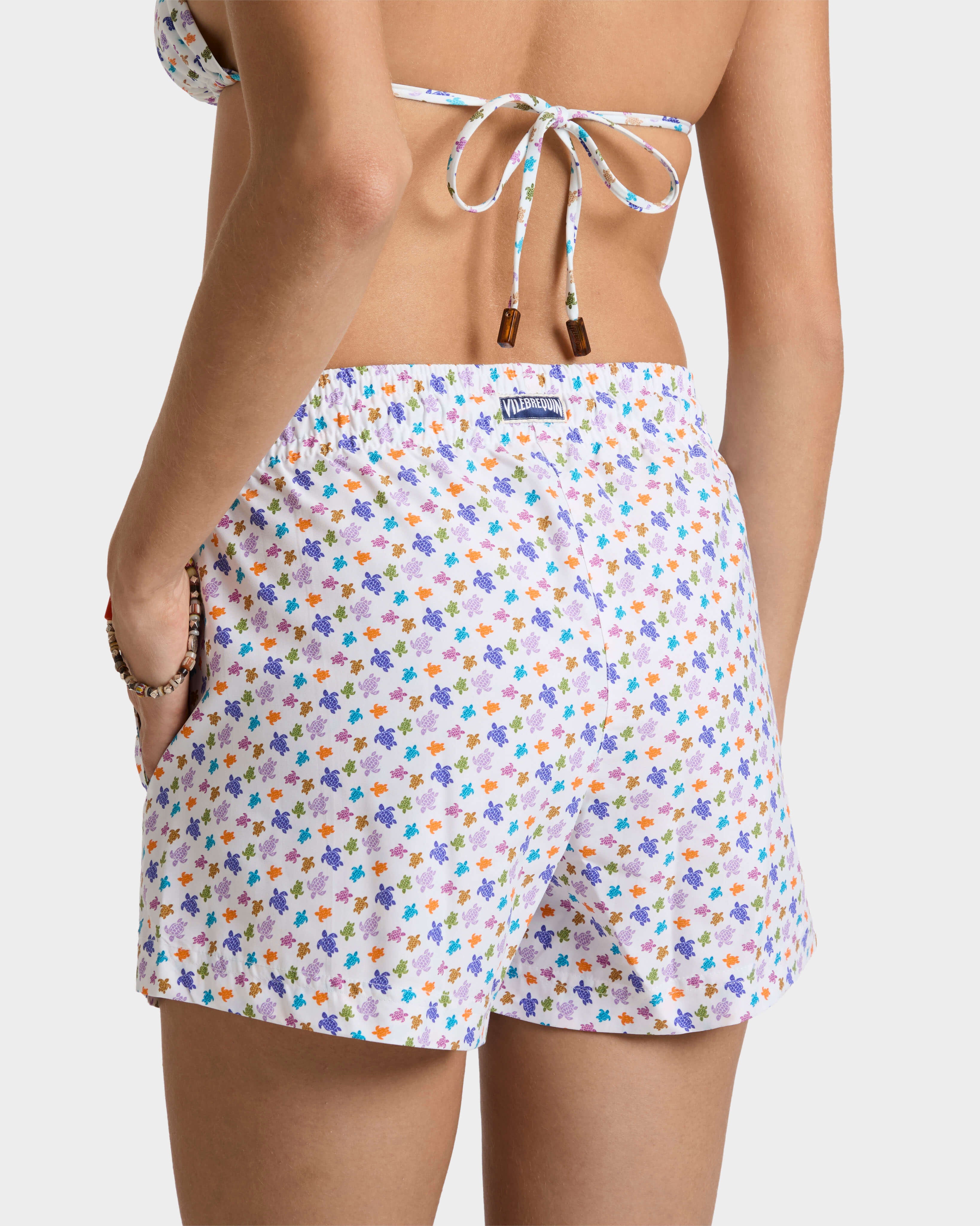 Swim Trunks Micro Ronde des Tortues - White / Vilebrequin For sale