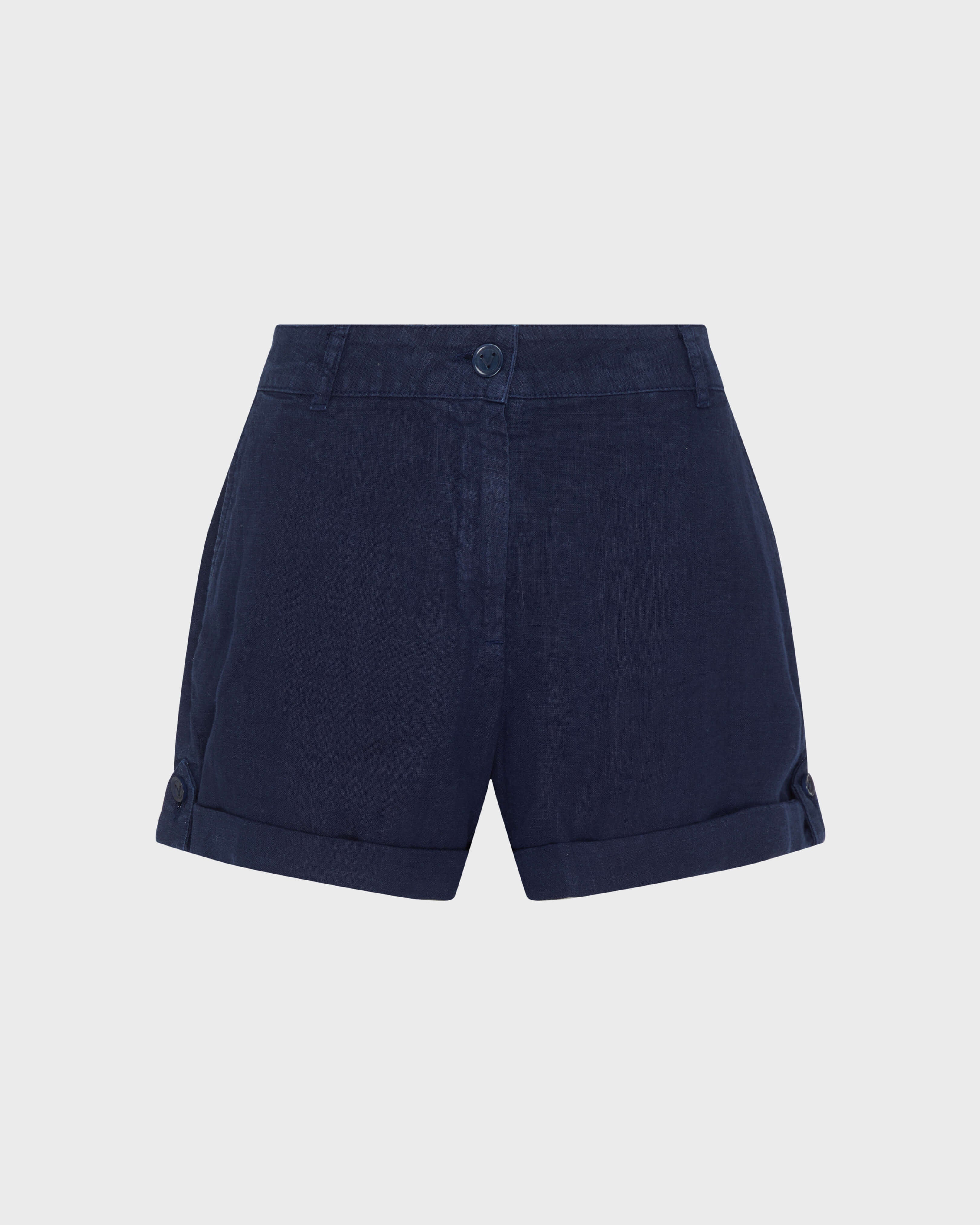 Linen Bermuda Shorts Solid - Blue Navy / Vilebrequin US