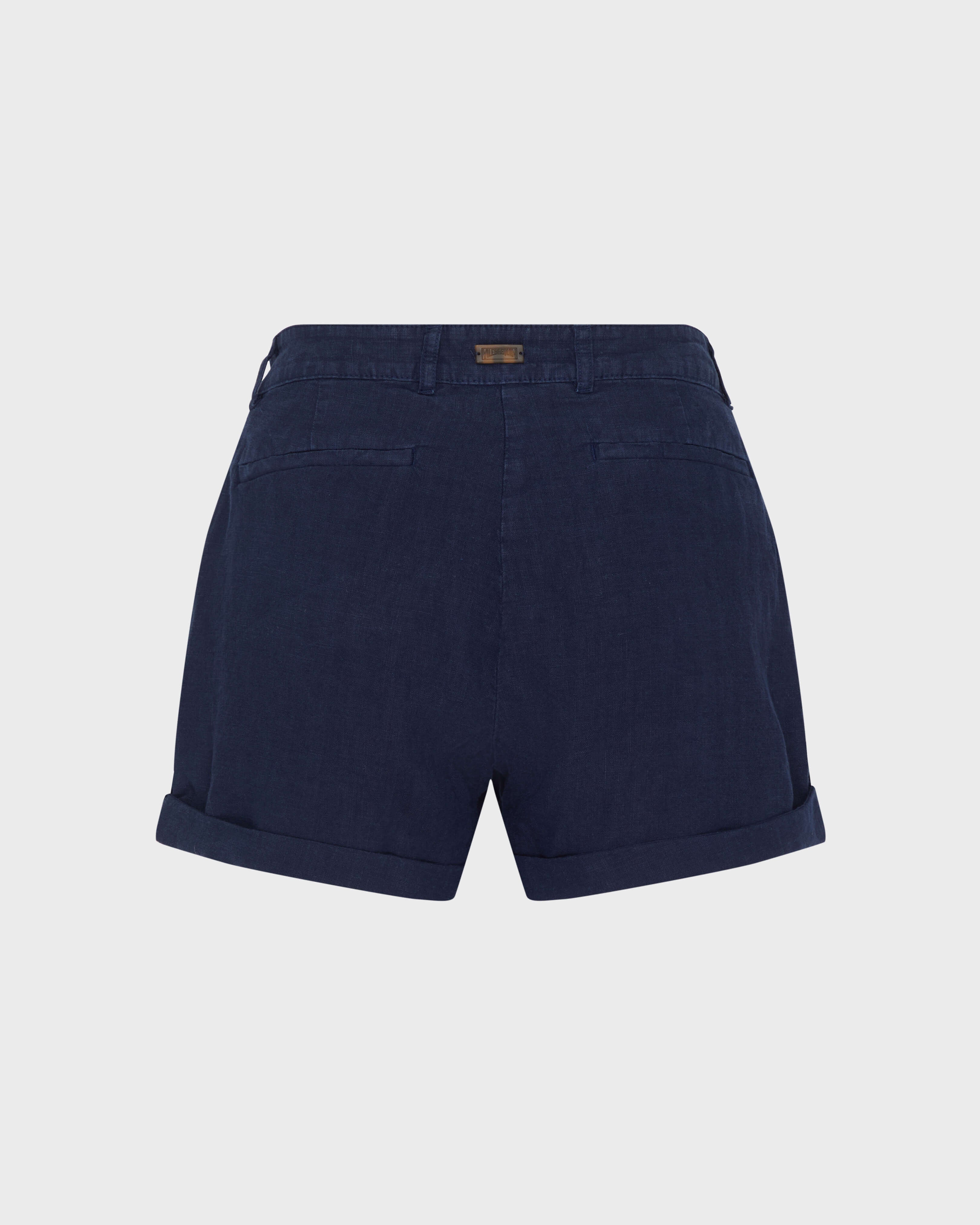 Linen Bermuda Shorts Solid - Blue Navy / Vilebrequin US