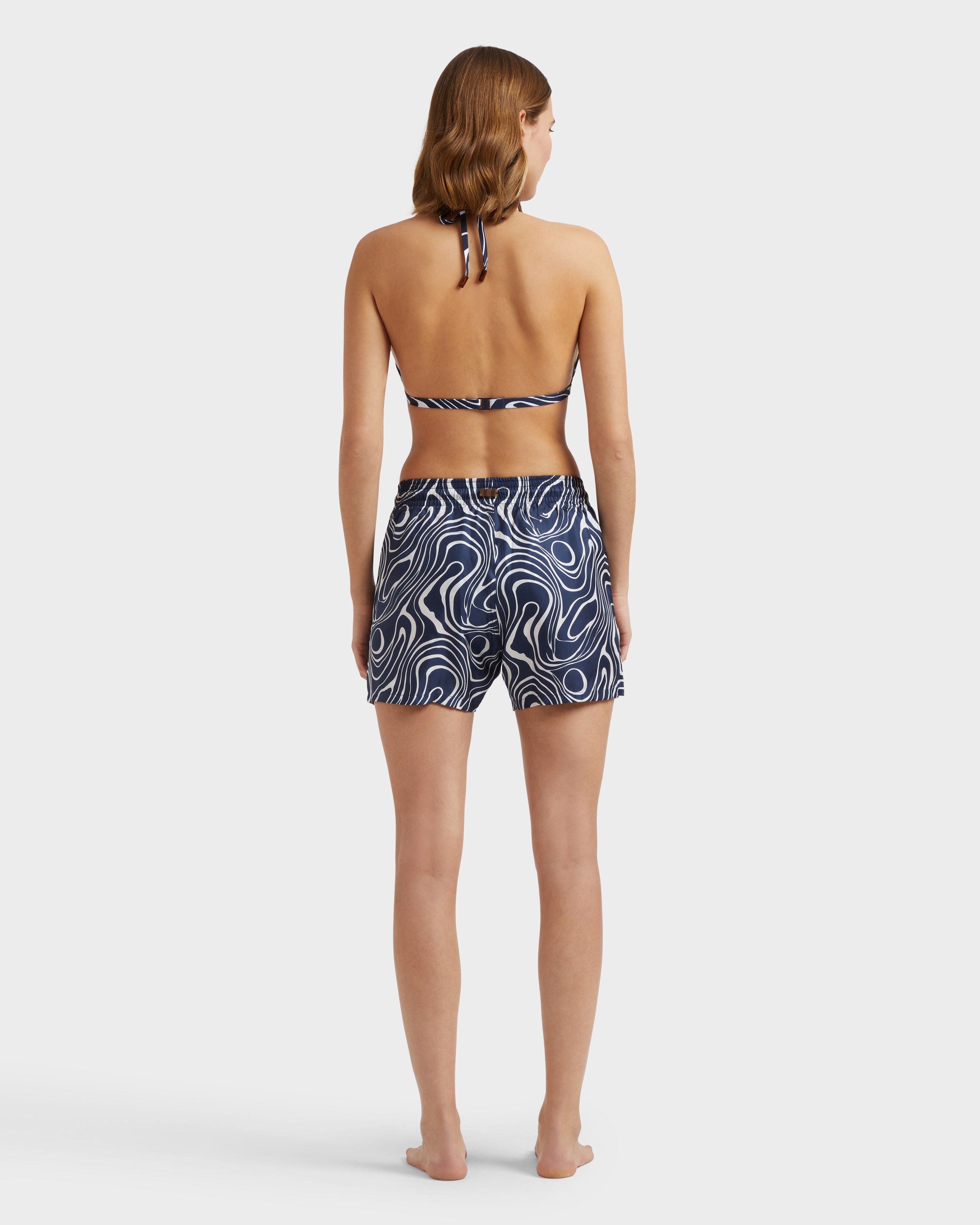 Silk Bermuda Shorts Waves - Blue Navy / Vilebrequin New