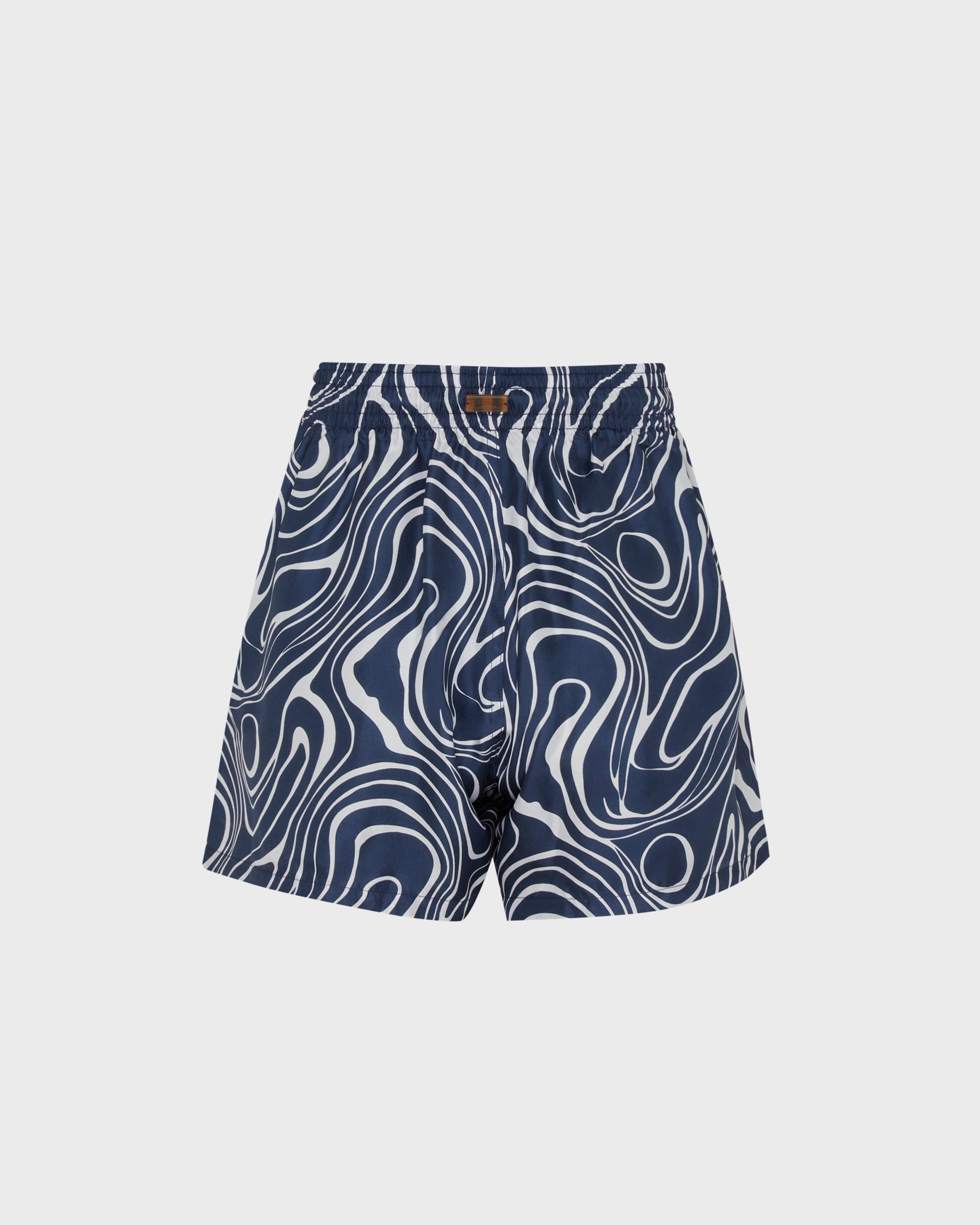 Silk Bermuda Shorts Waves - Blue Navy / Vilebrequin New