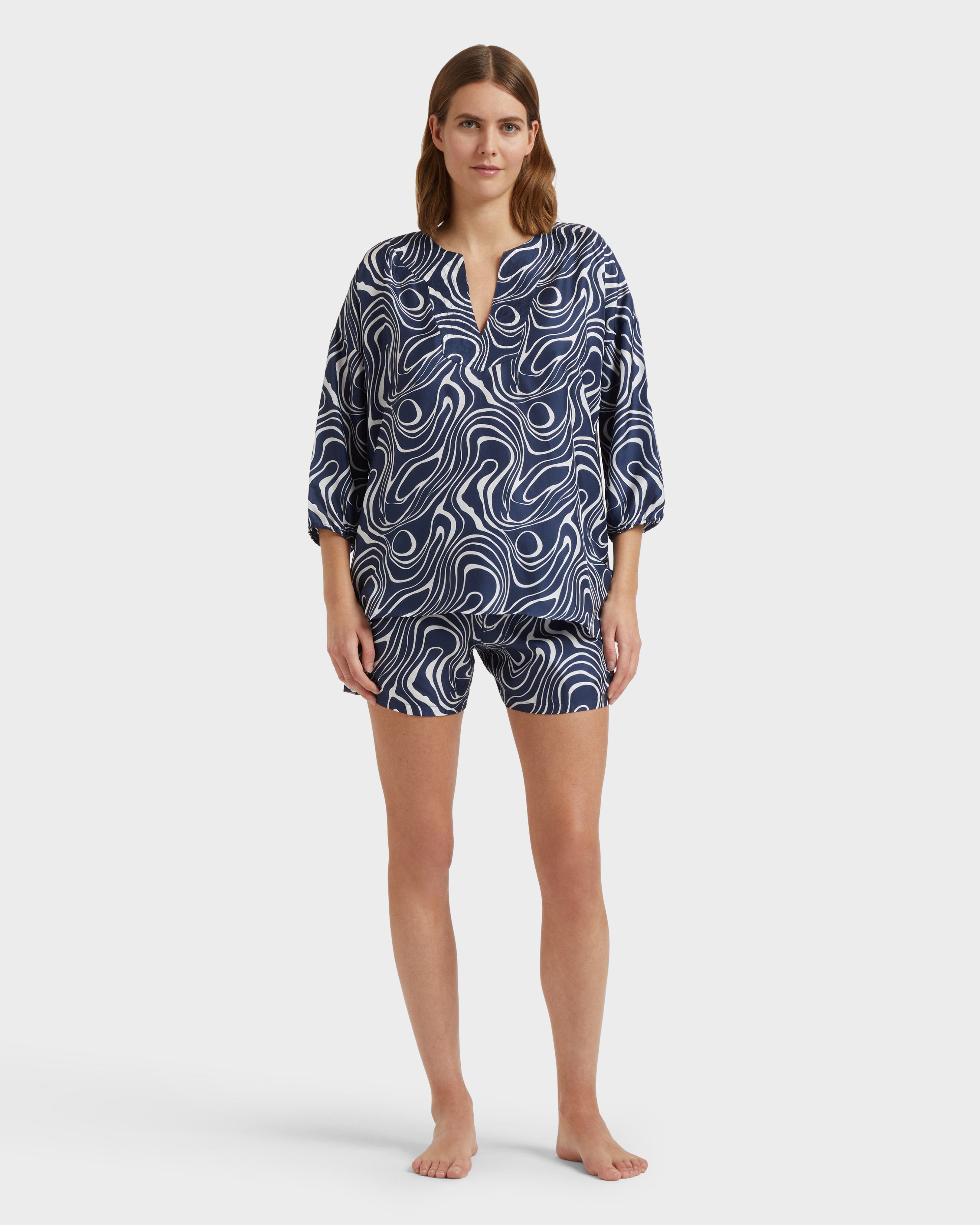 Silk Shirt Waves - Blue Navy / Vilebrequin Sale