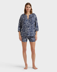 Silk Shirt Waves - Blue Navy / Vilebrequin Sale