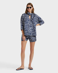 Silk Shirt Waves - Blue Navy / Vilebrequin Sale