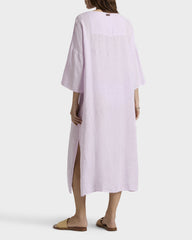 Linen Kaftan Solid - Purple Fleur / Vilebrequin Discount