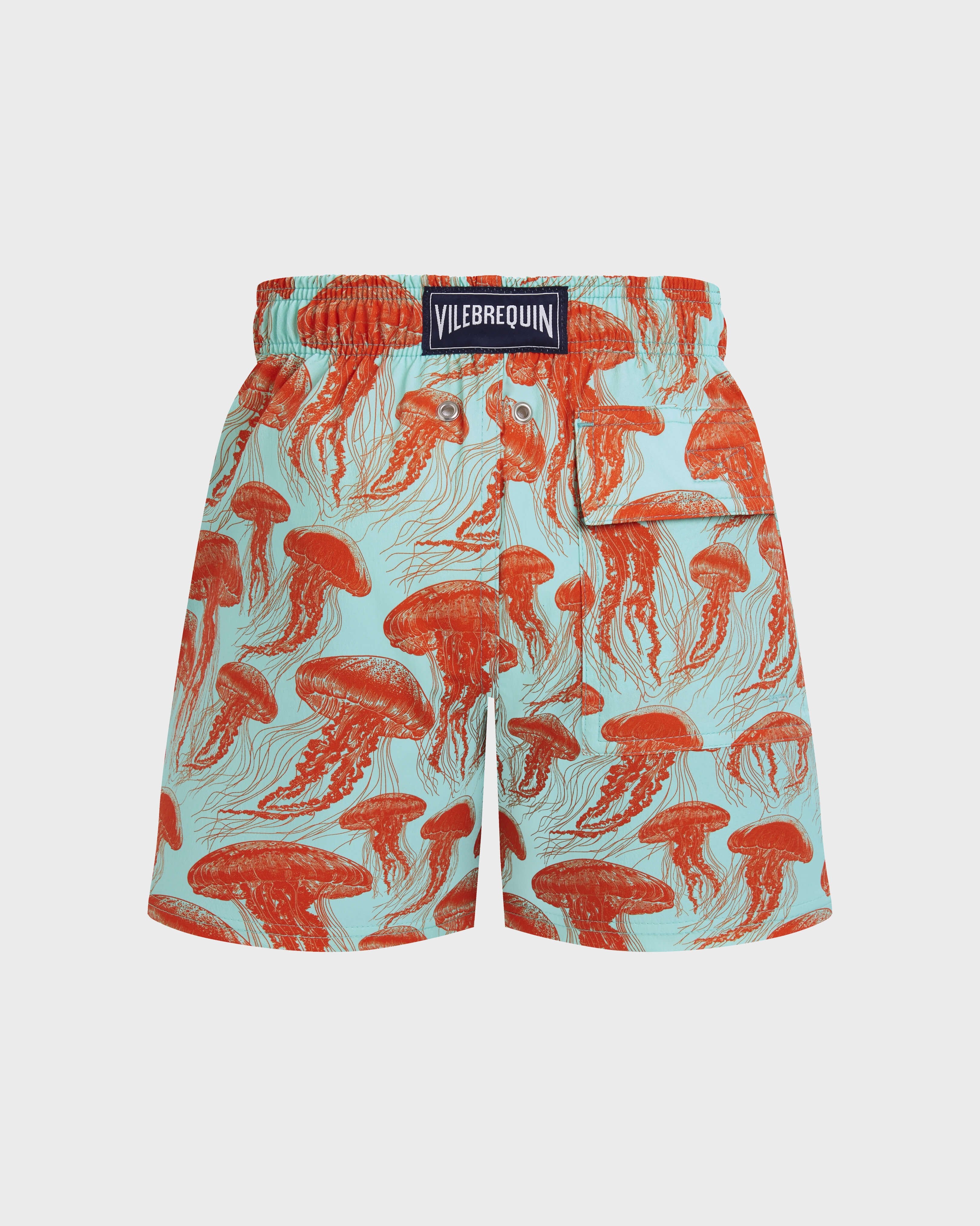Boys Stretch Swim Trunks Jellyfish Dance - Green Caribbean / Vilebrequin New