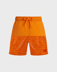 Boys Swim Trunks Water-reactive Octopus in Stripes - Orange Vitamin / Vilebrequin Online