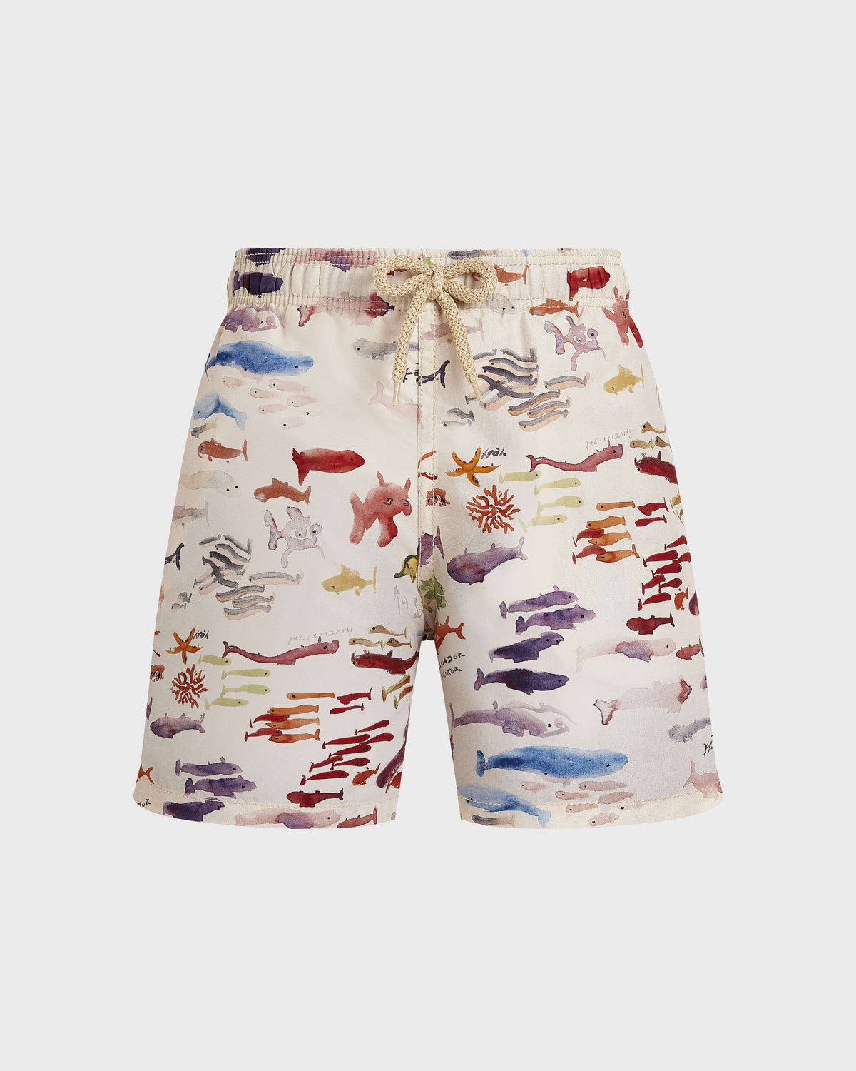 Boys Swim Trunks Pescador - VBQ x Fabrice Hyber - White Papier / Vilebrequin On sale