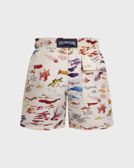 Boys Swim Trunks Pescador - VBQ x Fabrice Hyber - White Papier / Vilebrequin On sale