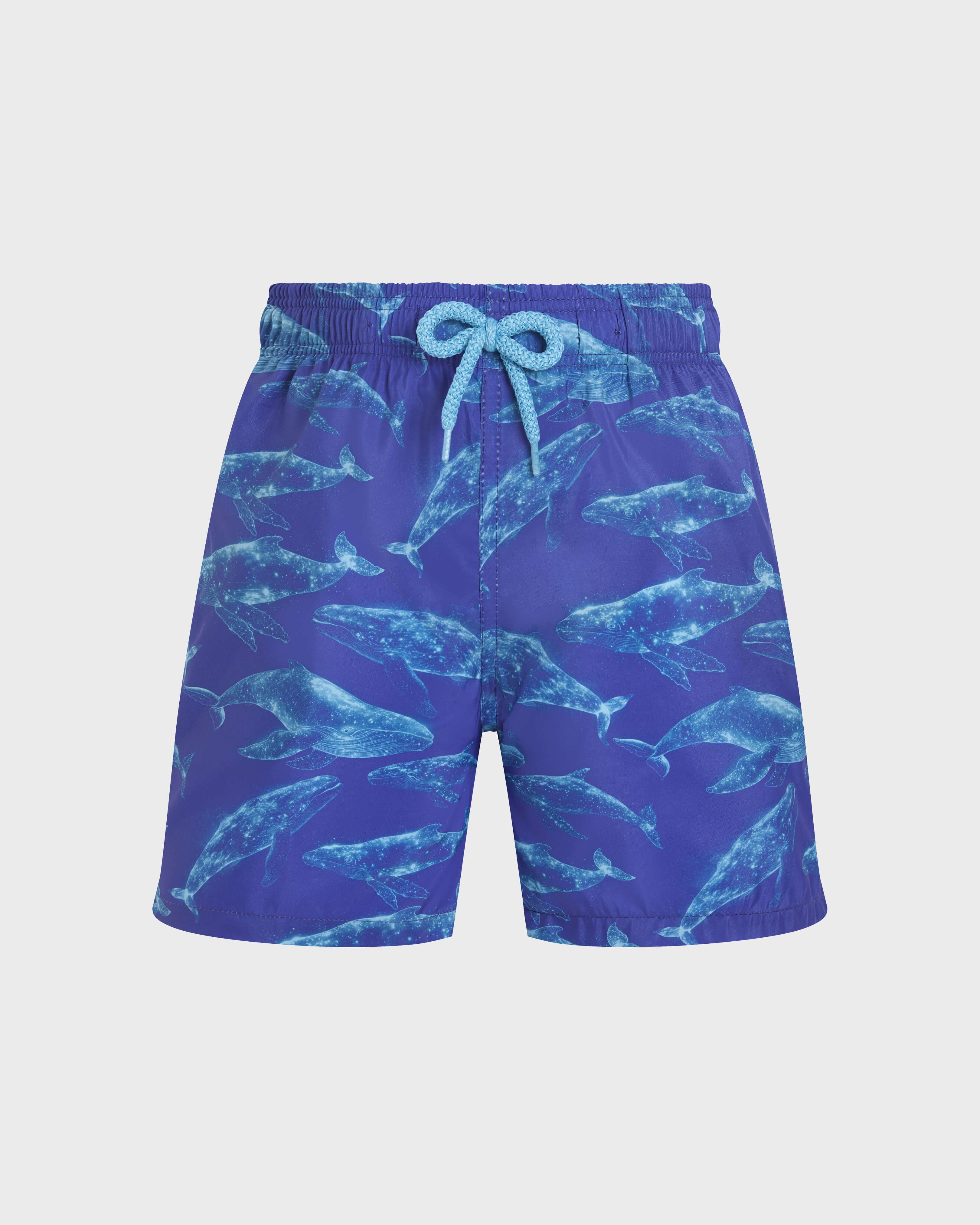 Boys Ultra-light and packable Swim Trunks Sparkling Whales - Blue Versailles / Vilebrequin Online