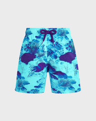 Boys Stretch Swim Trunks Coral Reef - Blue Oxygene / Vilebrequin On sale