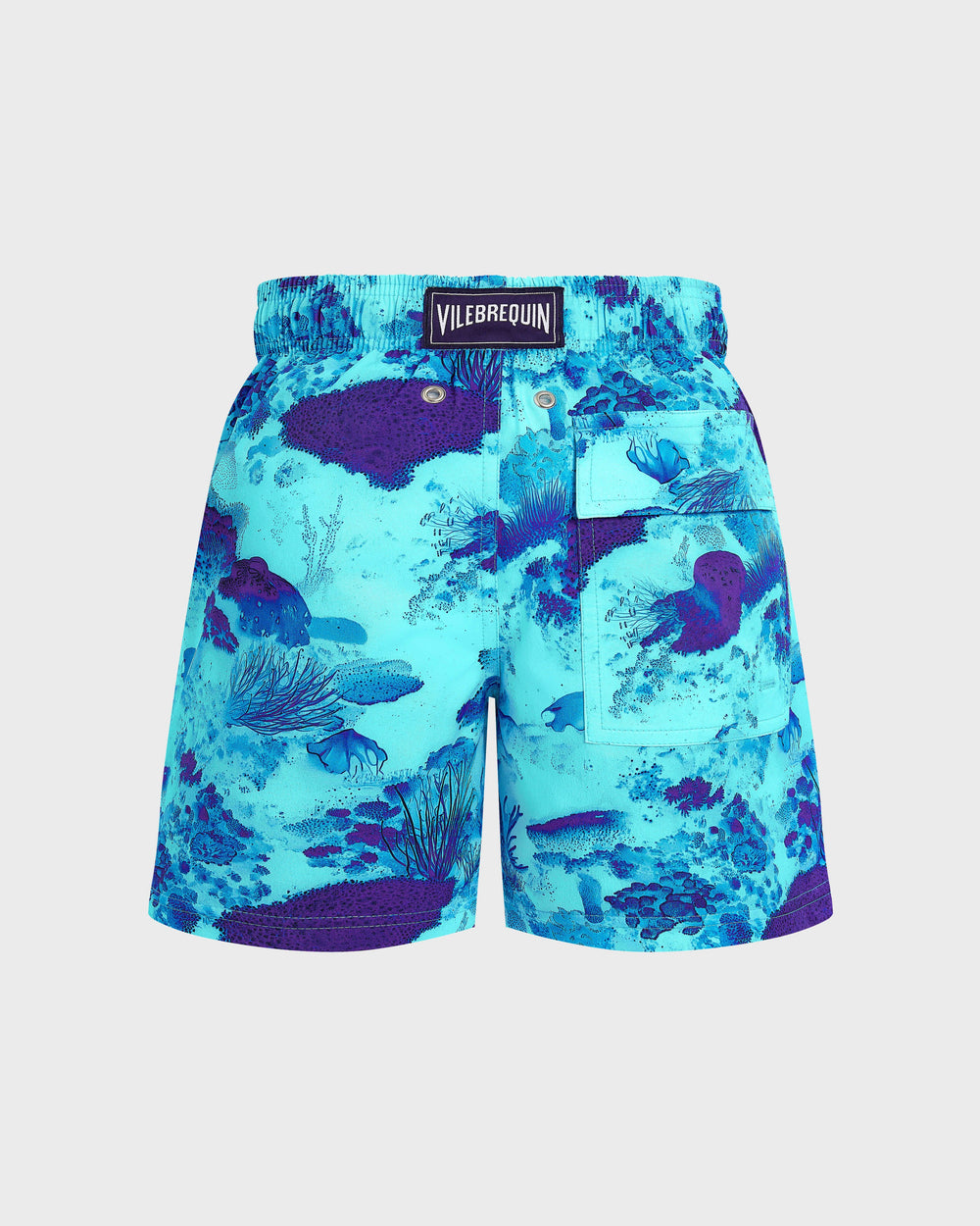 Boys Stretch Swim Trunks Coral Reef - Blue Oxygene / Vilebrequin On sale