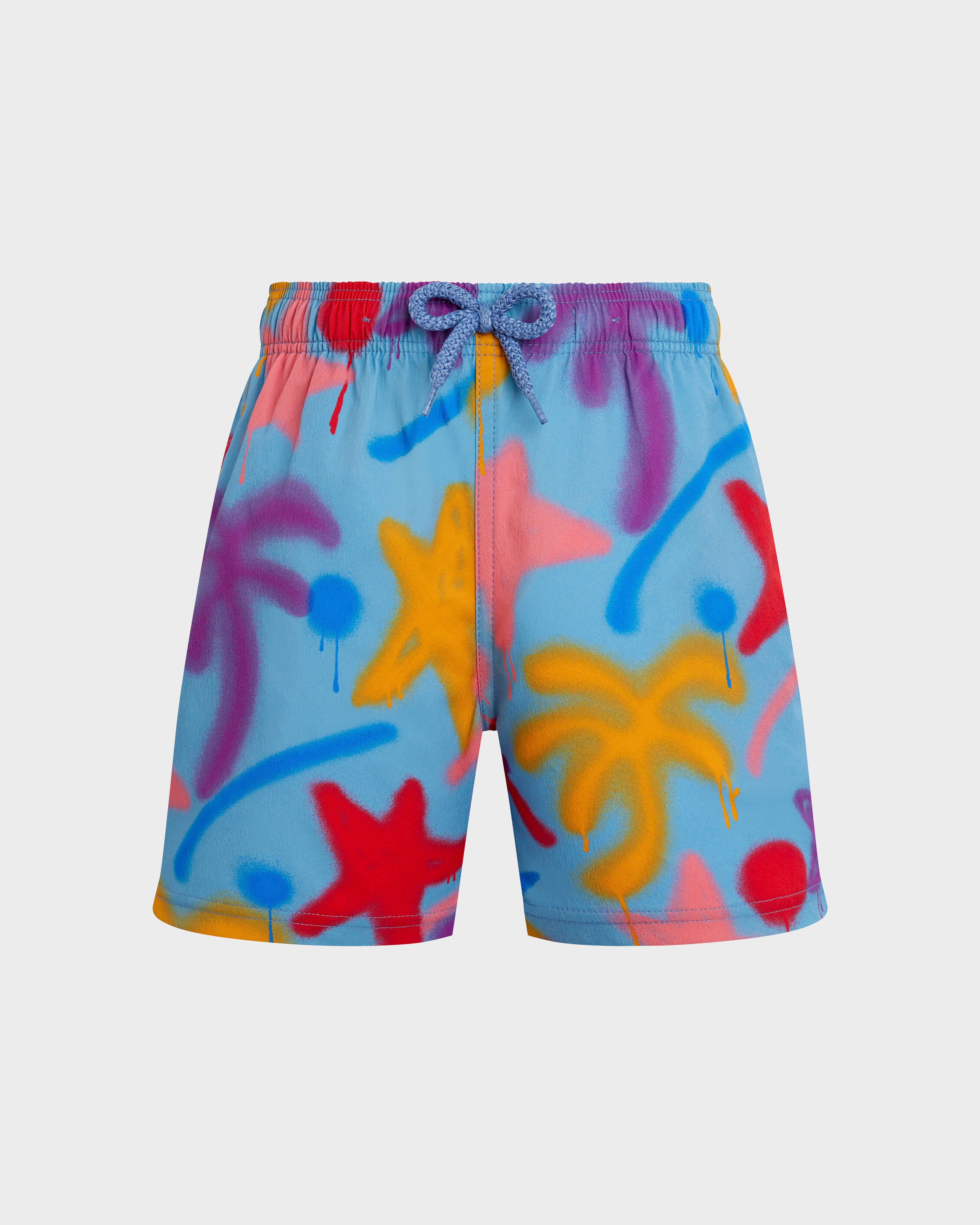 Boys Stretch Swim Shorts Spray Paint - VBQ x Palm Angels / Vilebrequin For sale