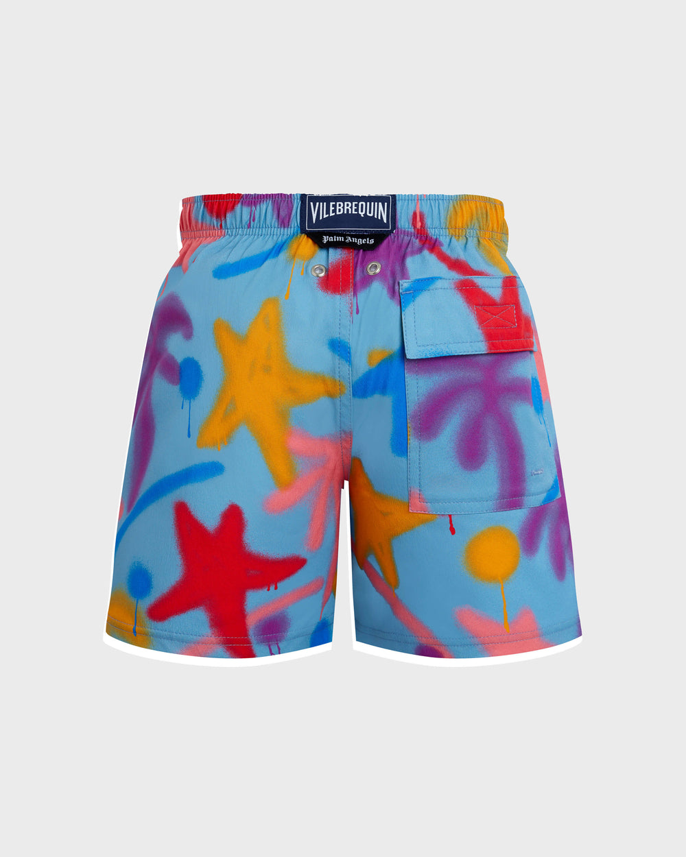Boys Stretch Swim Shorts Spray Paint - VBQ x Palm Angels / Vilebrequin For sale