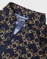 Boys Zipped Long Sleeves Rashguard Turtles Chain - Blue Navy / Vilebrequin Sale