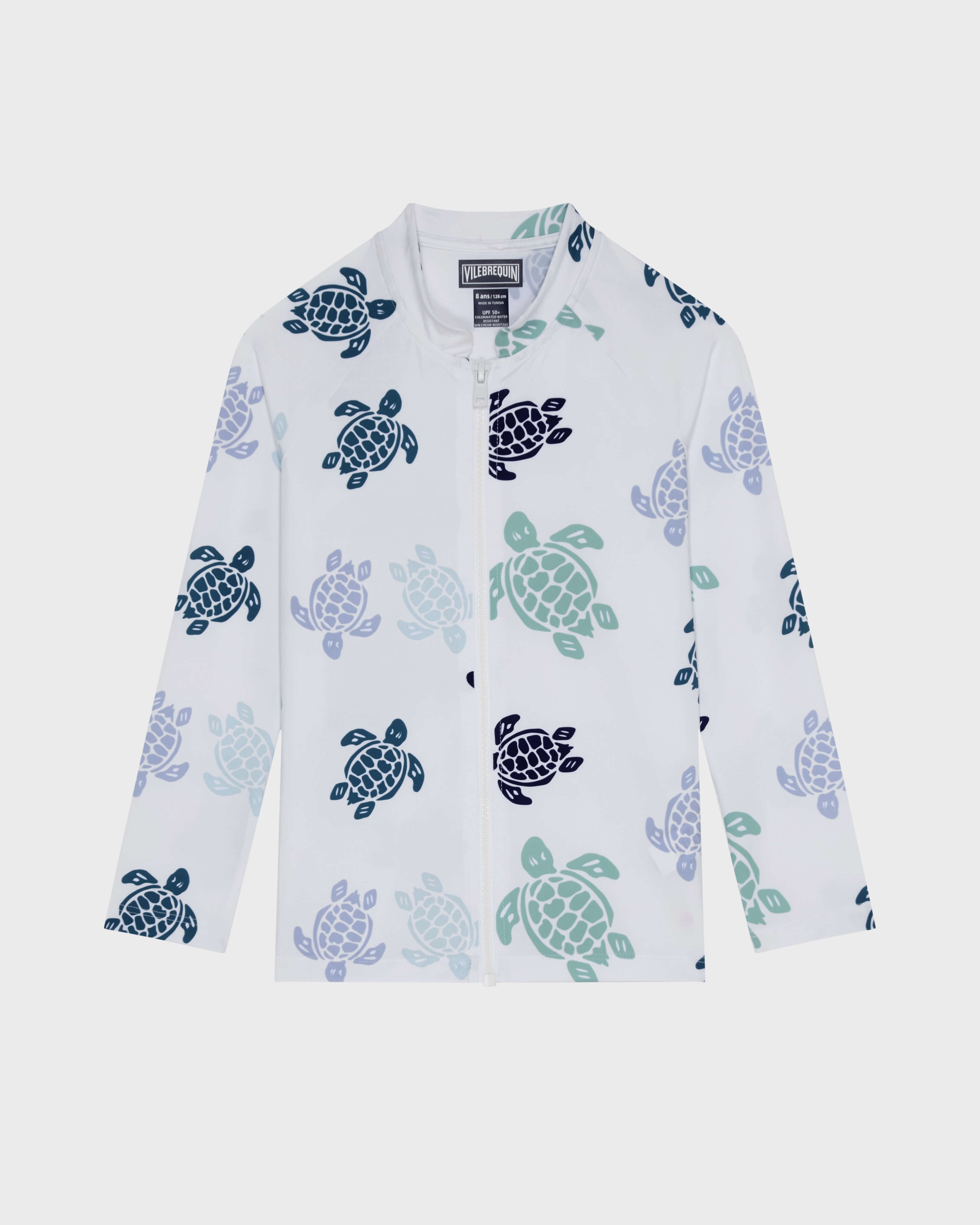 Boys Zipped Long Sleeves Rashguard Tortues Multicolores - White / Vilebrequin US