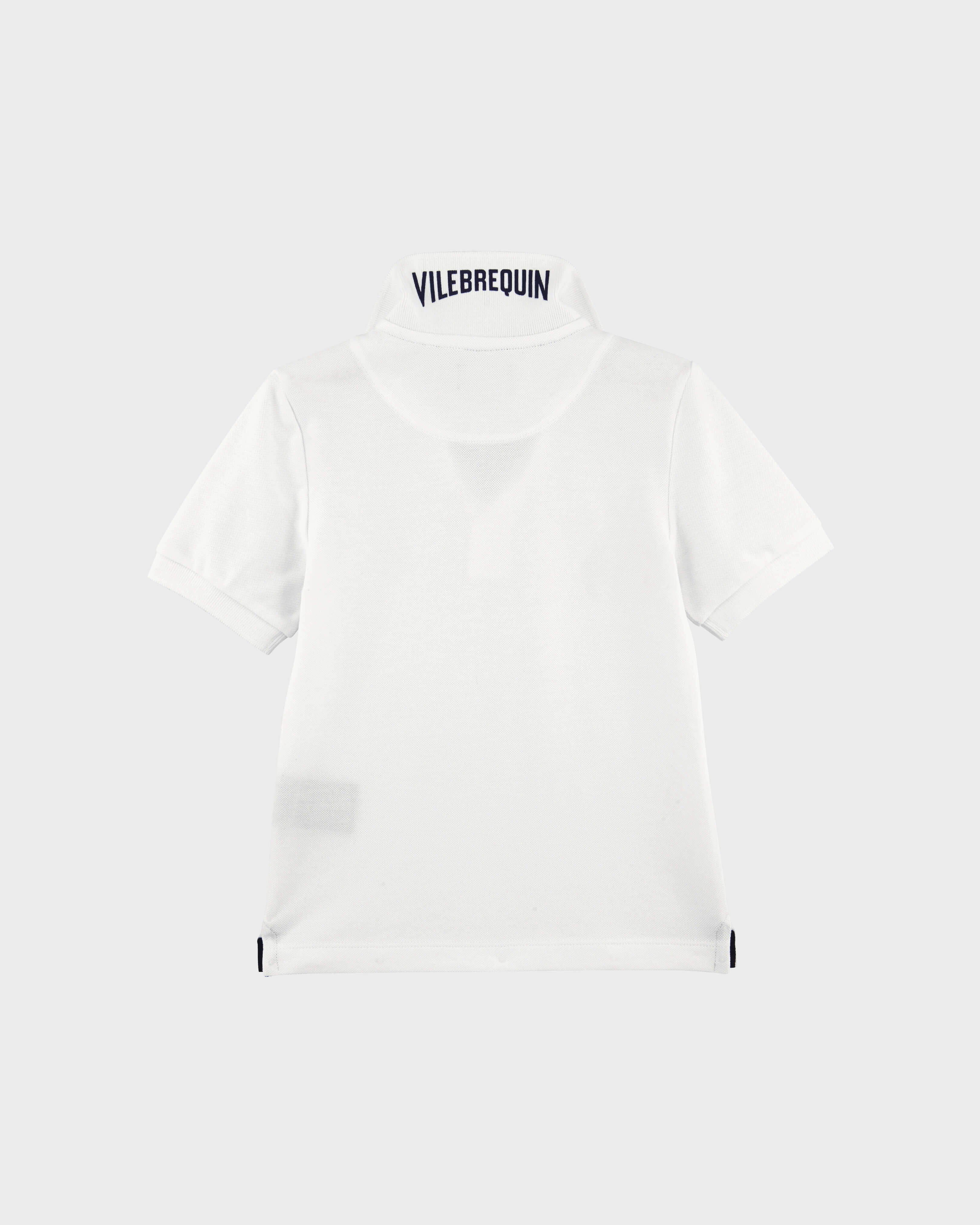 Cotton Pique Boys Polo Shirt Solid - White Boys Polo Shirt / Vilebrequin On sale