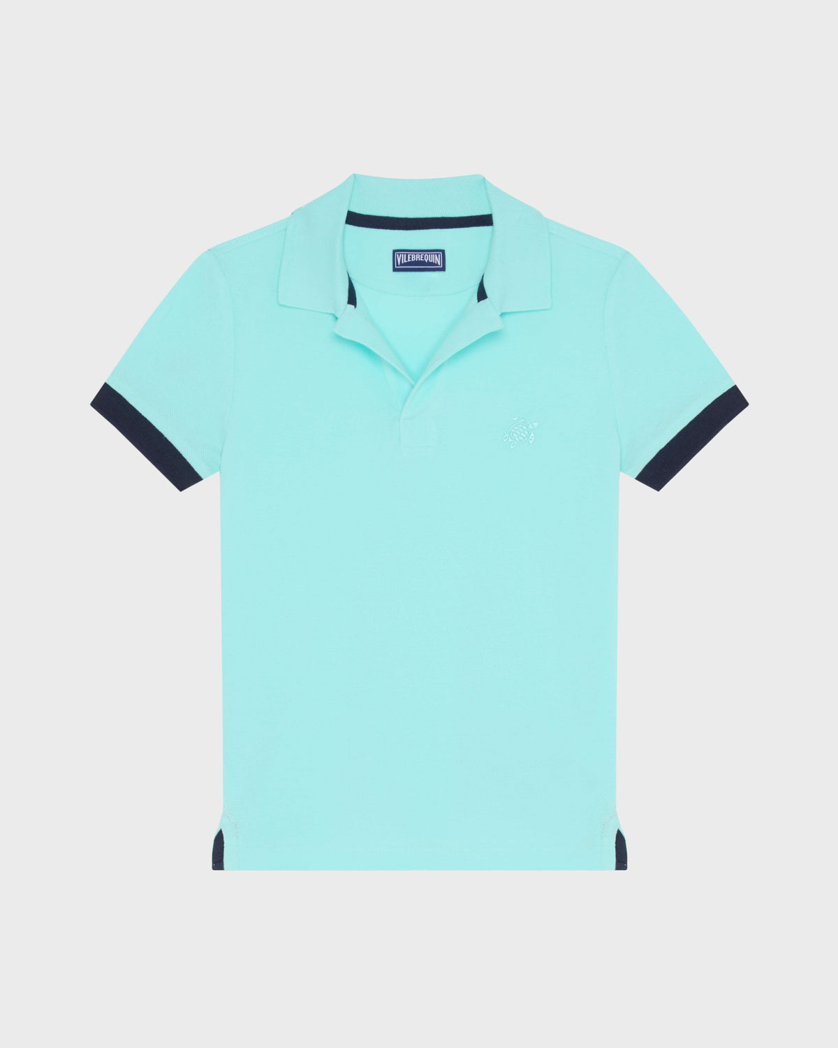 Boys Organic Cotton Polo Solid - Blue Oxygene / Vilebrequin Discount
