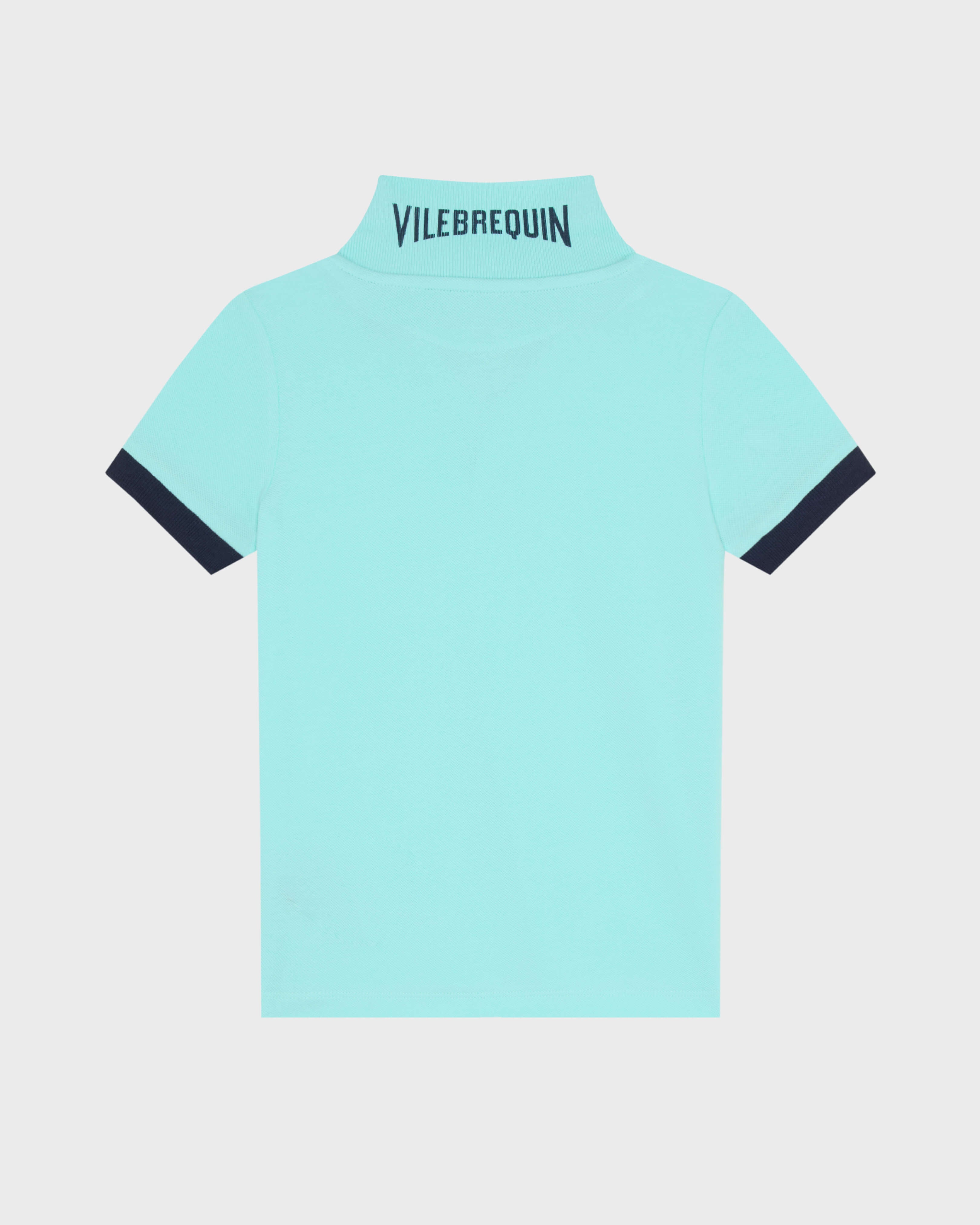 Boys Organic Cotton Polo Solid - Blue Oxygene / Vilebrequin Discount