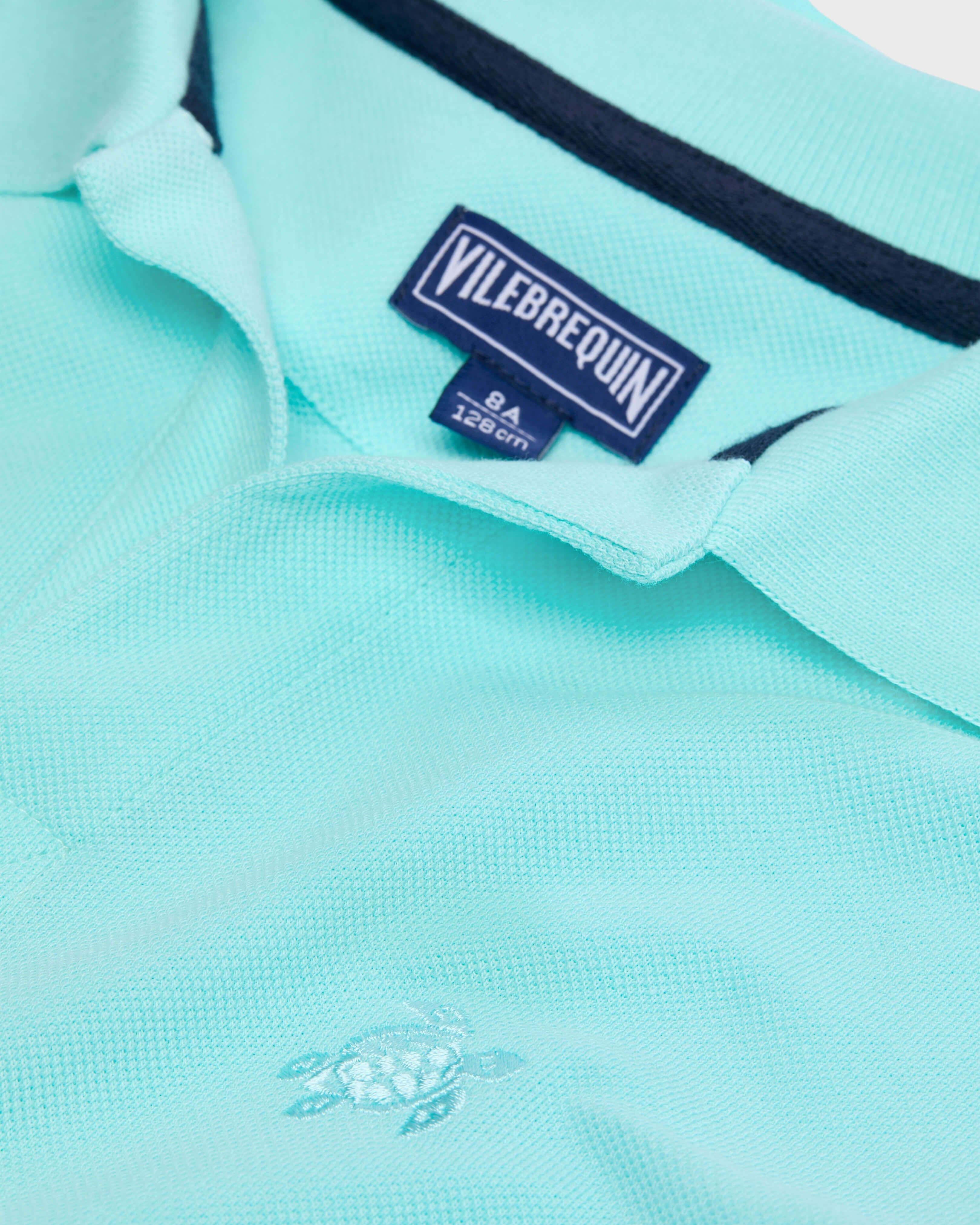 Boys Organic Cotton Polo Solid - Blue Oxygene / Vilebrequin Discount