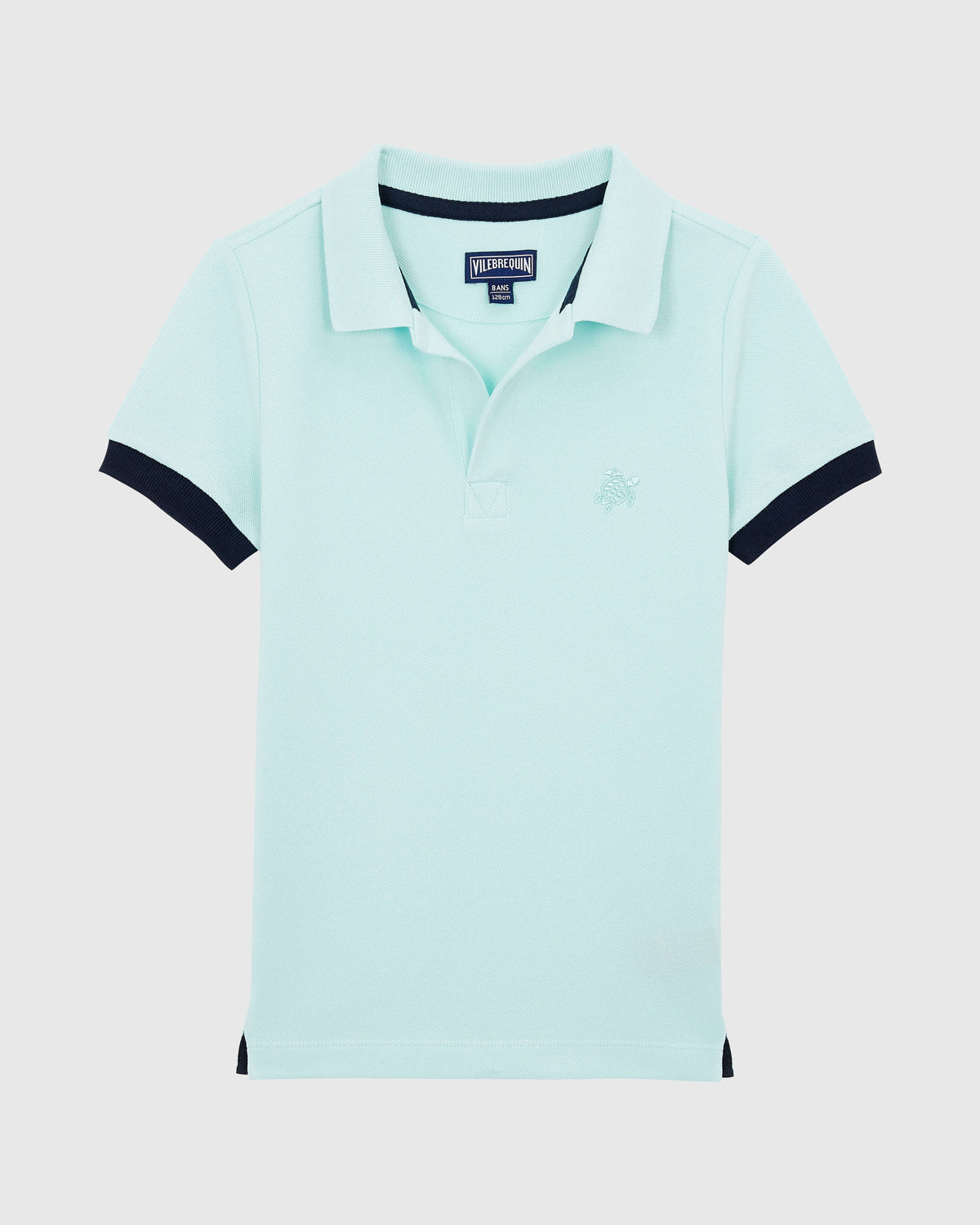 Boys Organic Cotton Polo Solid - Blue Pacific / Vilebrequin New